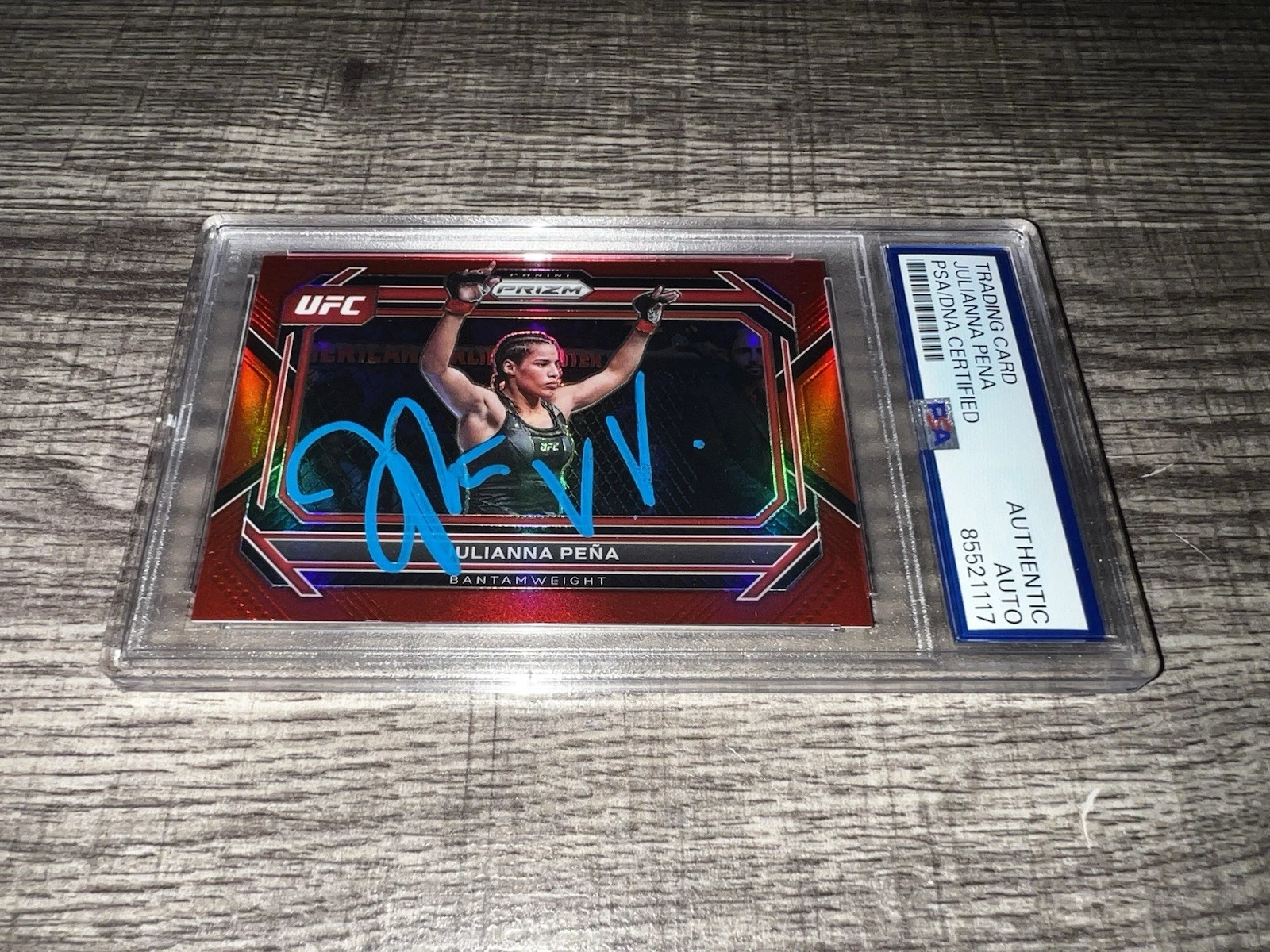 Julianna Pena Signed 2023 Panini Prizm Red UFC Trading Card 194/199 PSA/DNA