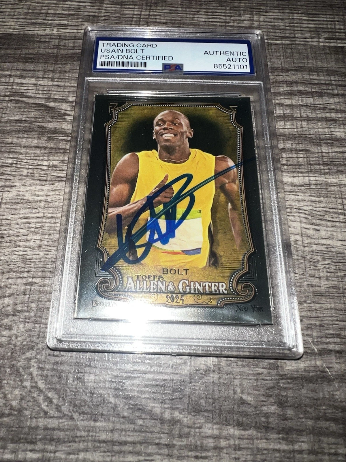 Usain Bolt Signed 2024 A&G Chrome Trading Card #208 Gold Medal Legend PSA/DNA #2