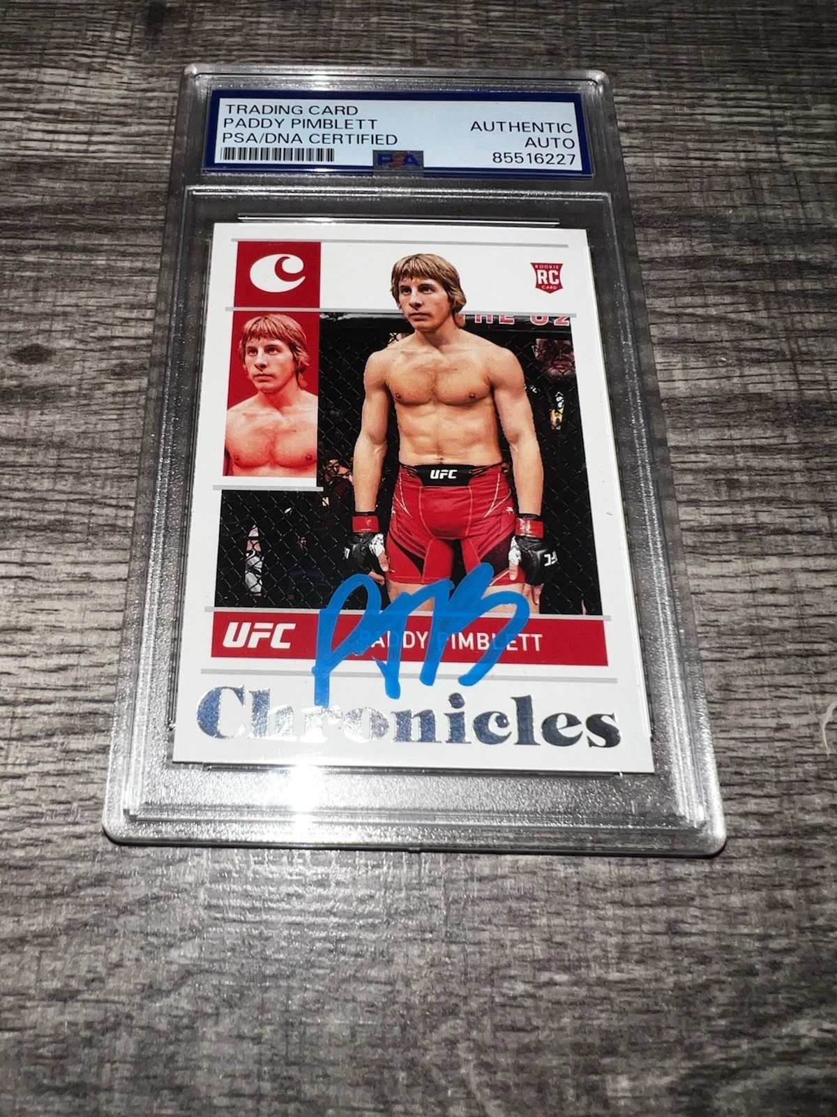 Paddy Pimblett Signed 2022 Panini Chronicles UFC Trading Card RC Baddy PSA/DNA