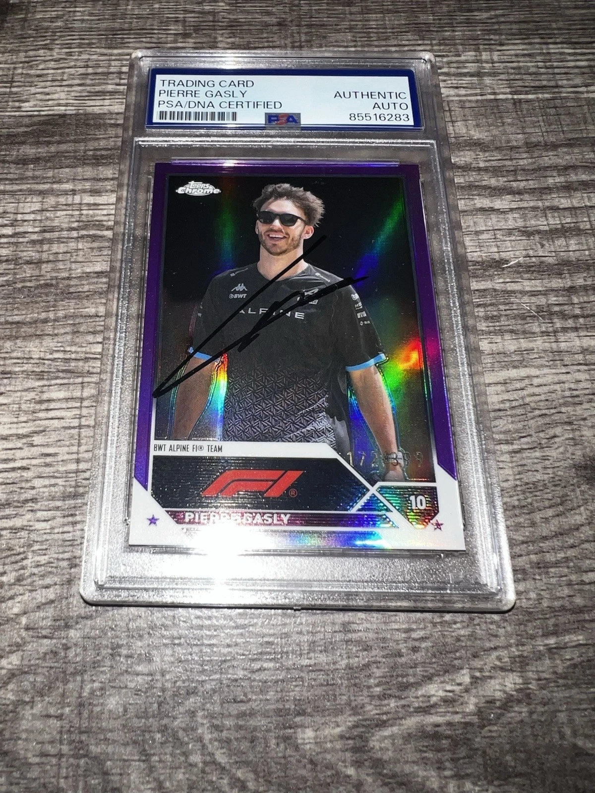Pierre Gasly Signed 2023 Topps Chrome F1 Trading Card #53 172/399 PSA/DNA