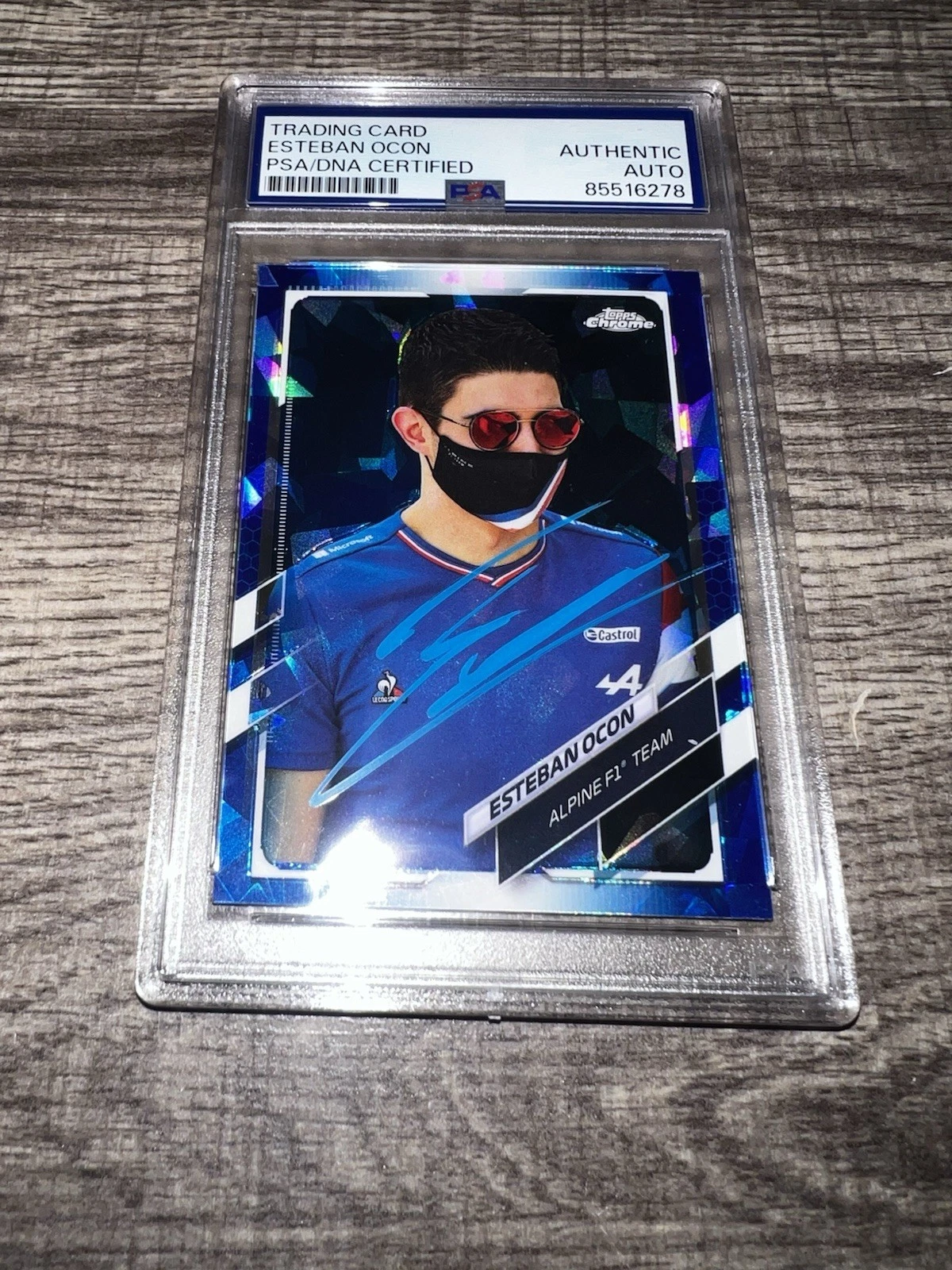 Esteban Ocon Signed 2021 Topps Chrome Sapphire F1 Card #31 Alpine PSA/DNA