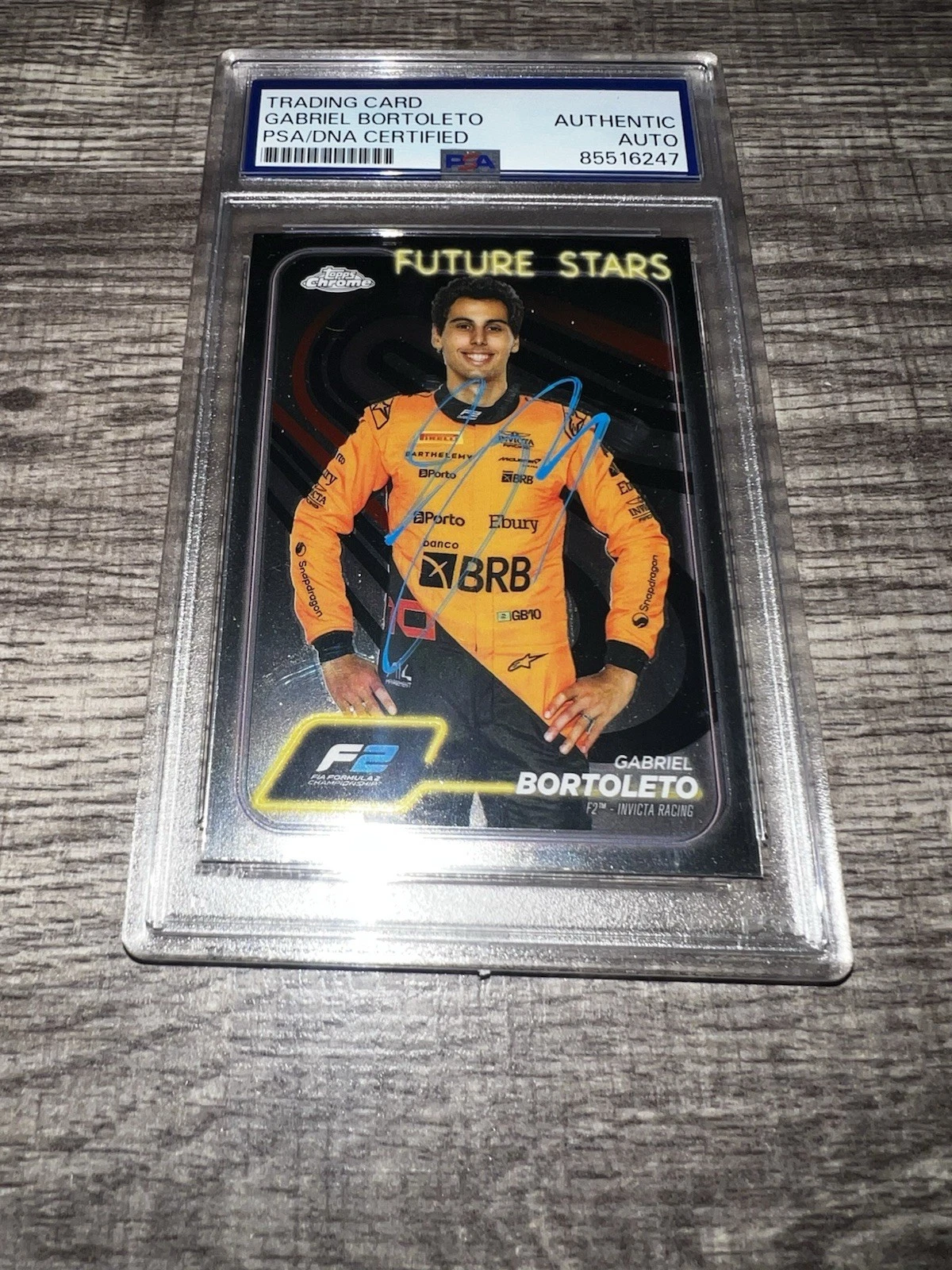 Gabriel Bortoleto Signed 2024 Topps Chrome Trading Card #28 F2 Future PSA/DNA