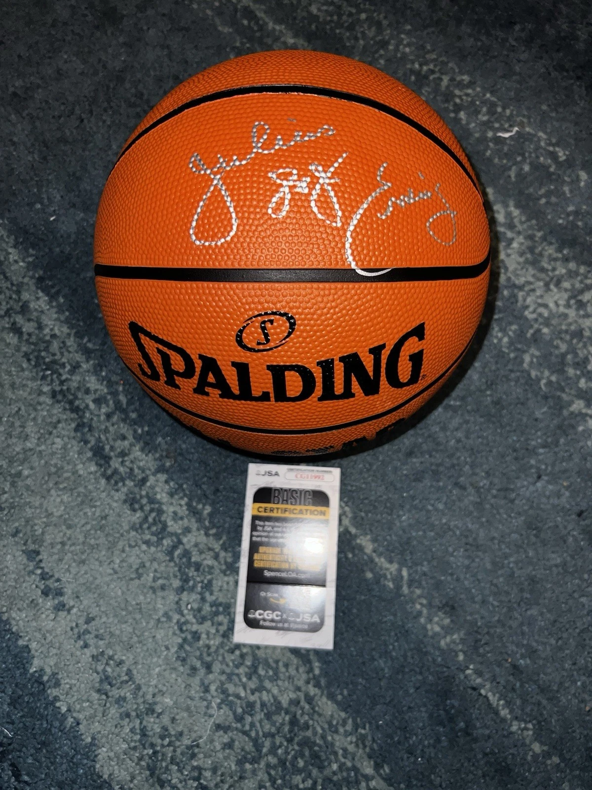Julius “Dr J” Erving Signed Spalding All Star Basketball Philadelphia JSA Auth