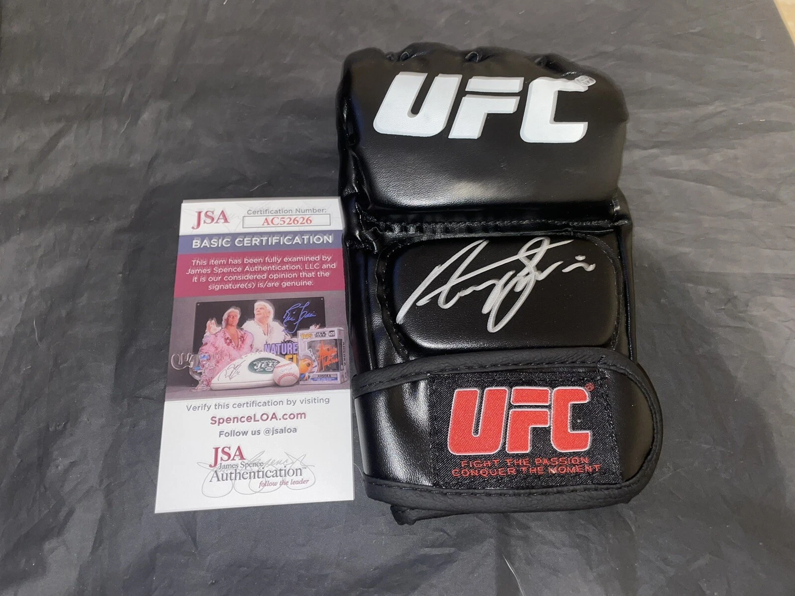 Henry Cejudo Signed UFC Glove Triple C Champ Gold Medal JSA Auth #2