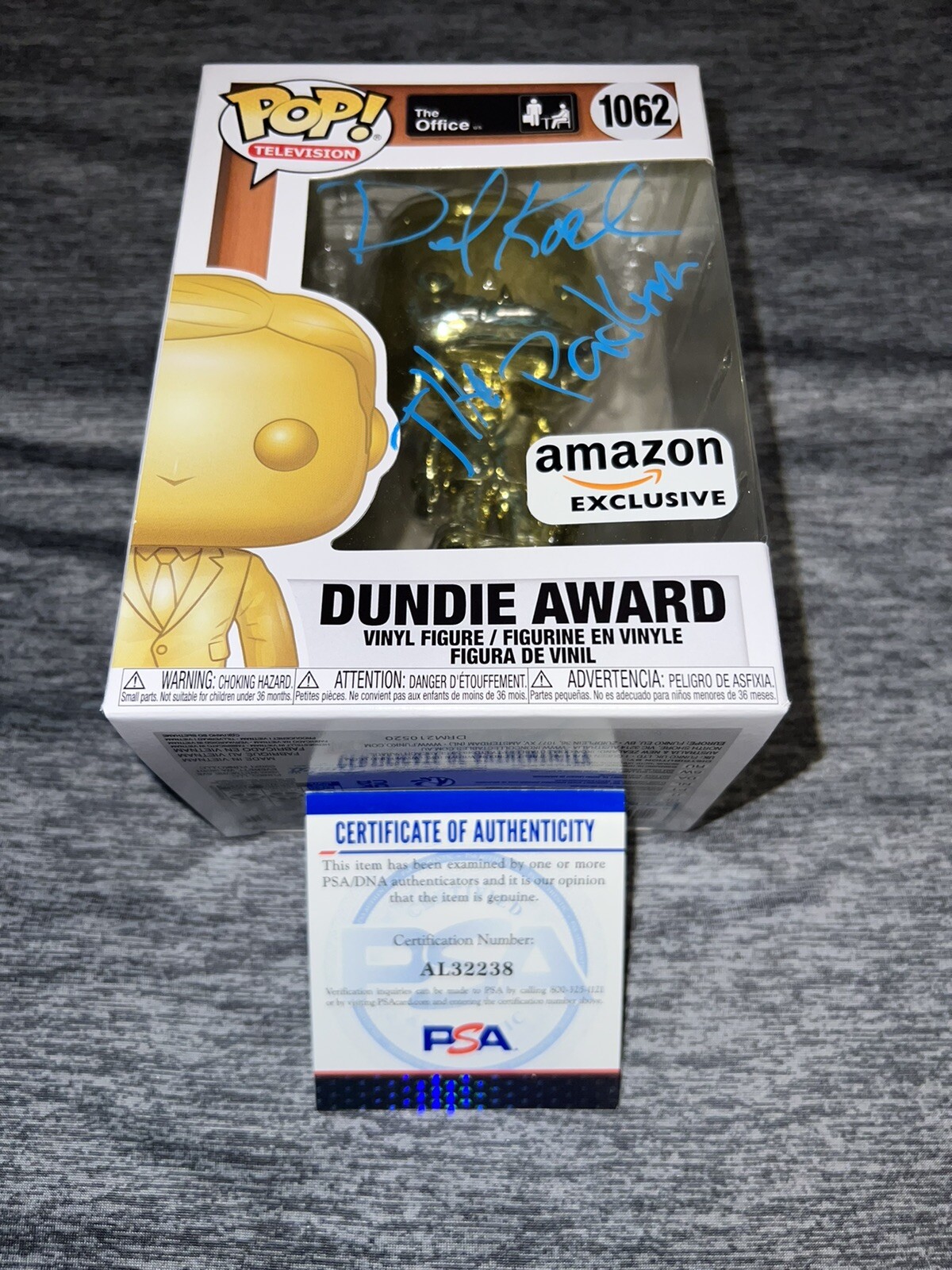 David Koechner Signed Official Dundie Award Funko Pop Figure The Office PSA #2