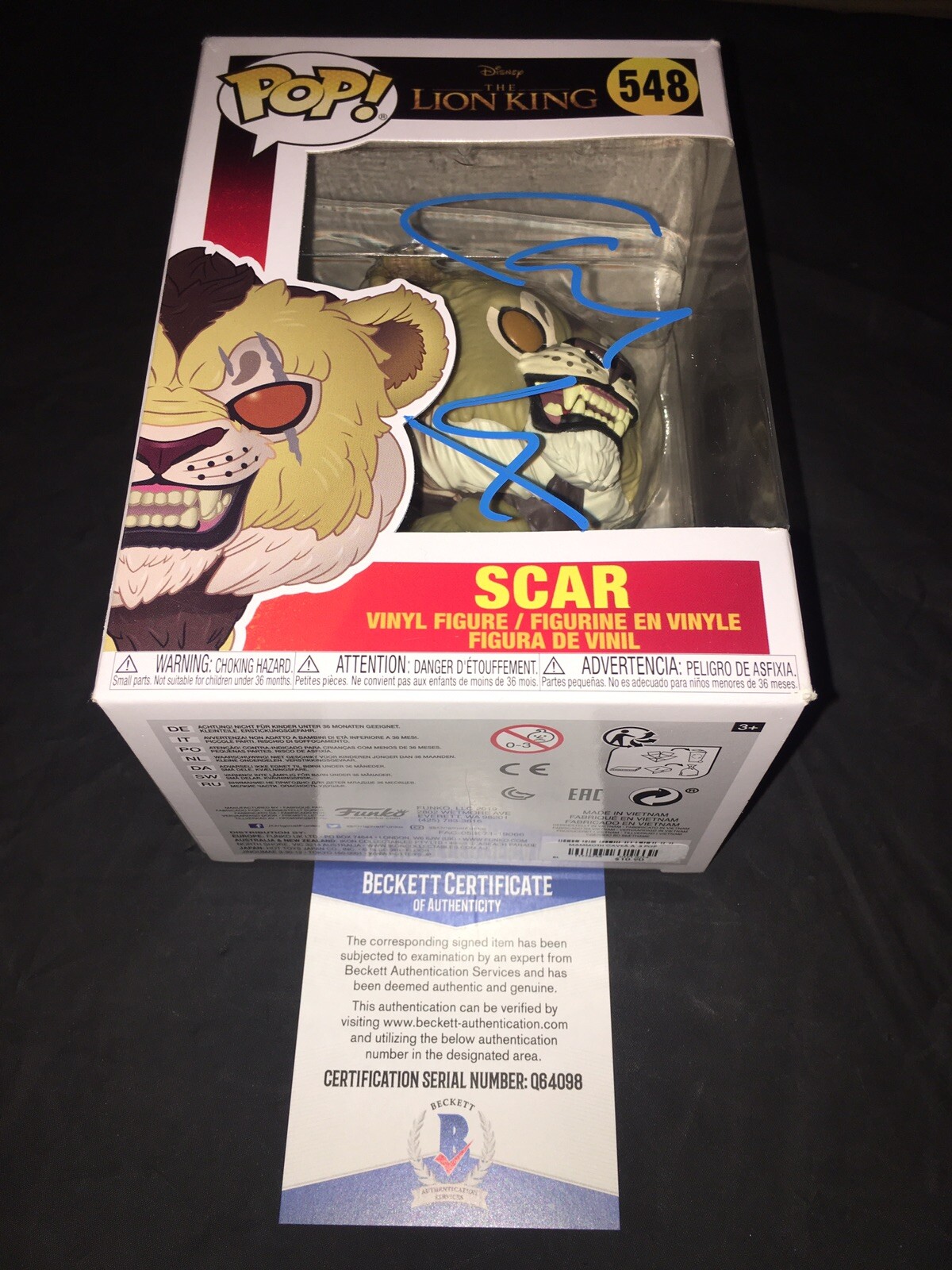 Chiwetel Ejiofor Signed Official Scar Funko Pop The Lion King Movie Beckett #2