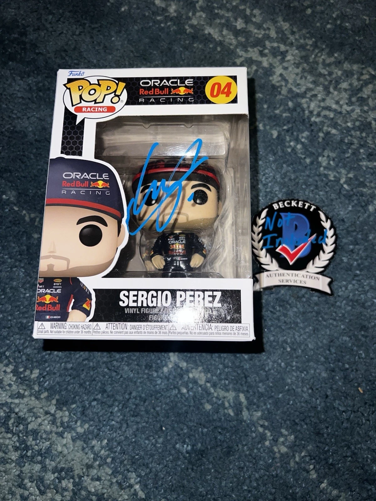 Sergio Checo Perez Signed Official Red Bull Funko Pop Vinyl Figure F1 Beckett