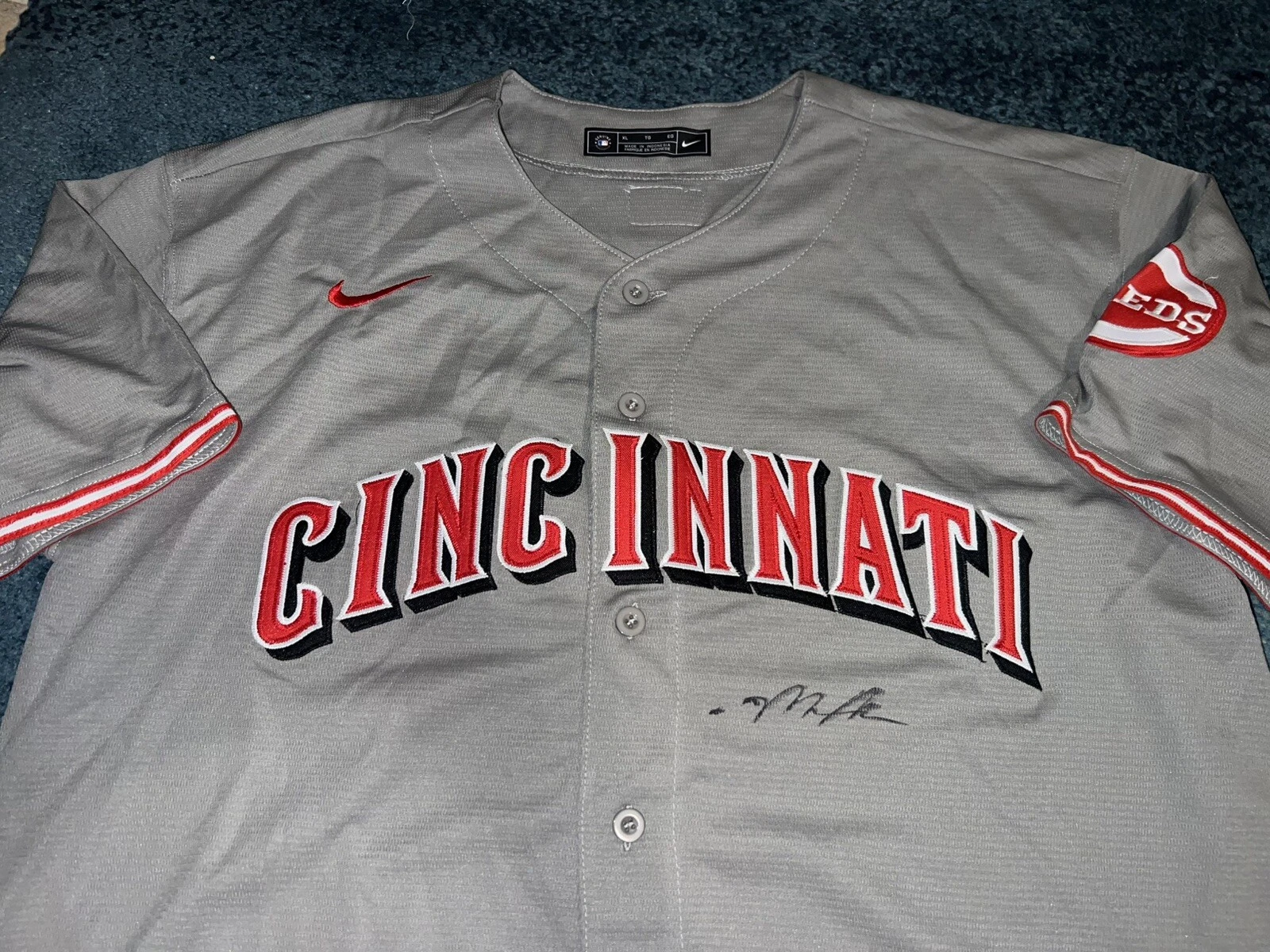 Matt McLain Signed Cincinnati Reds Jersey Superstar Slugger JSA Auth #2
