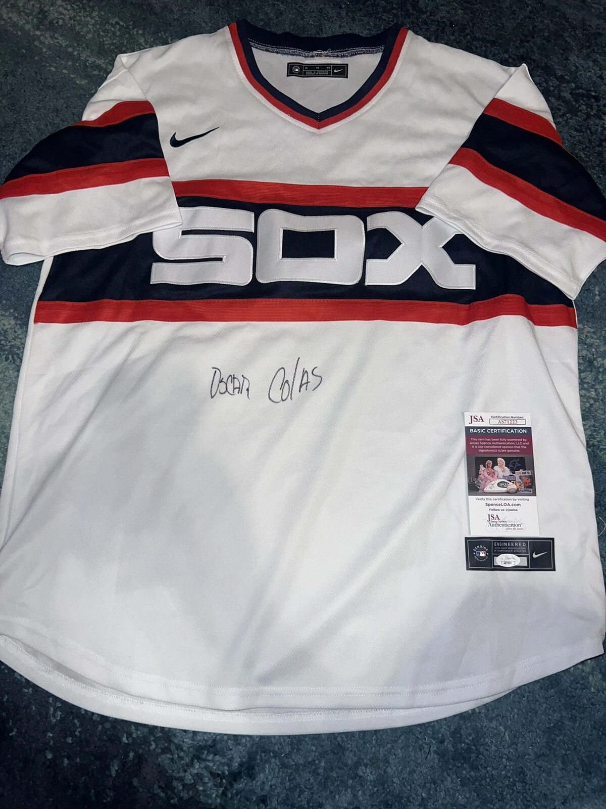 Oscar Colas Signed Chicago White Sox Jersey Superstar Full Name JSA Auth