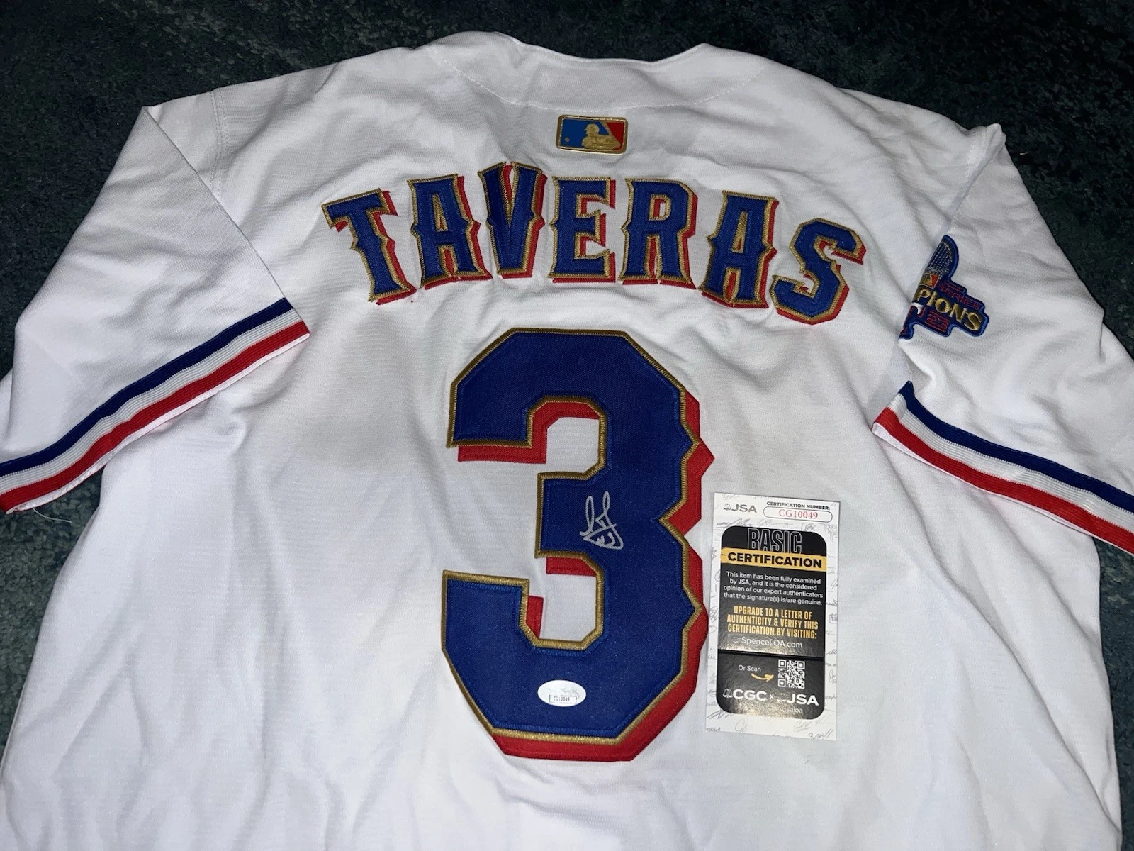 Leody Taveras Signed Texas Rangers Jersey All Star Slugger WS Champ JSA Auth