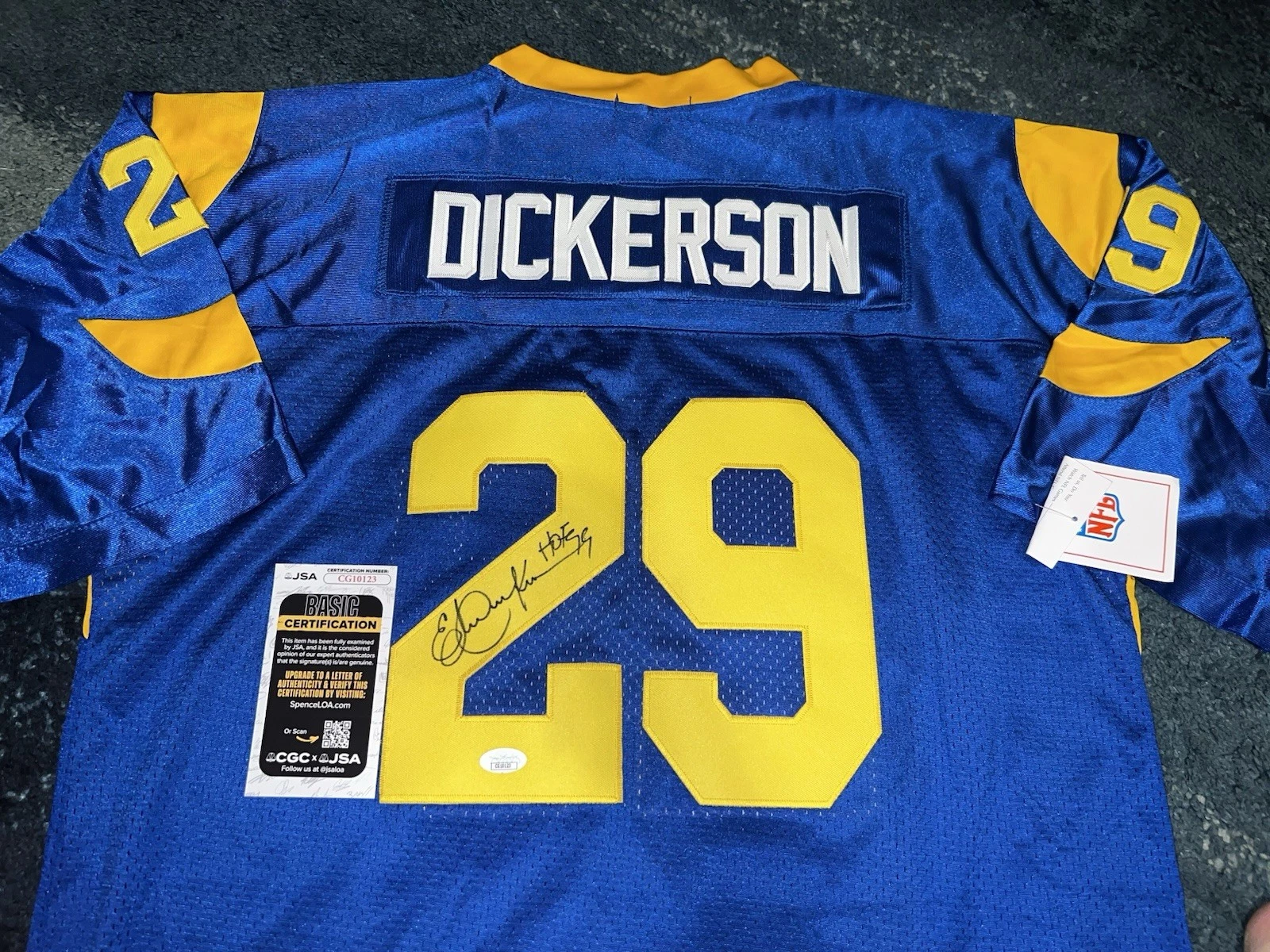 Eric Dickerson Signed St Louis Rams Jersey HOF Legend Superstar JSA Auth