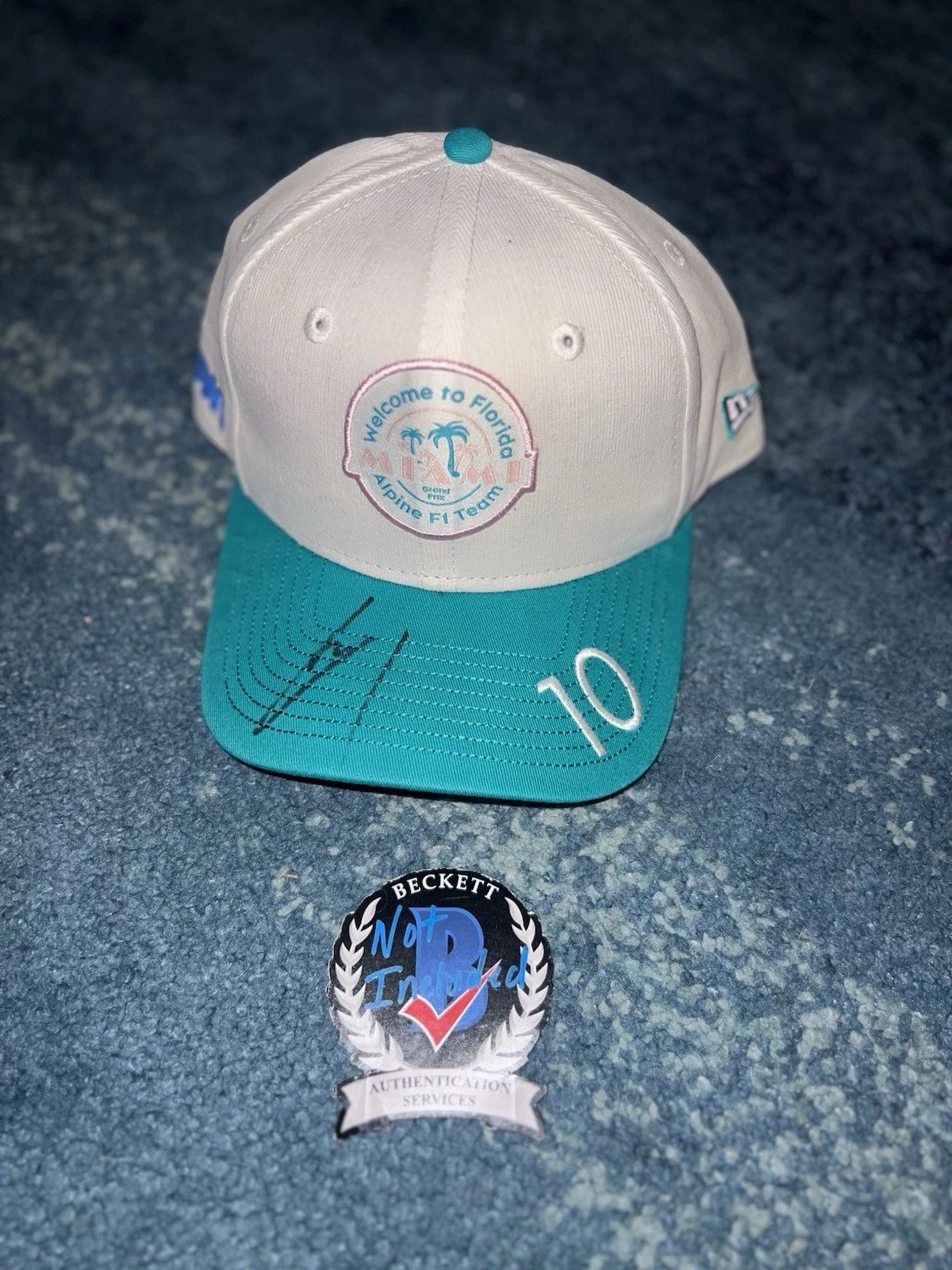 Pierre Gasly Signed Alpine Racing Hat #10 F1 Star Miami Beckett