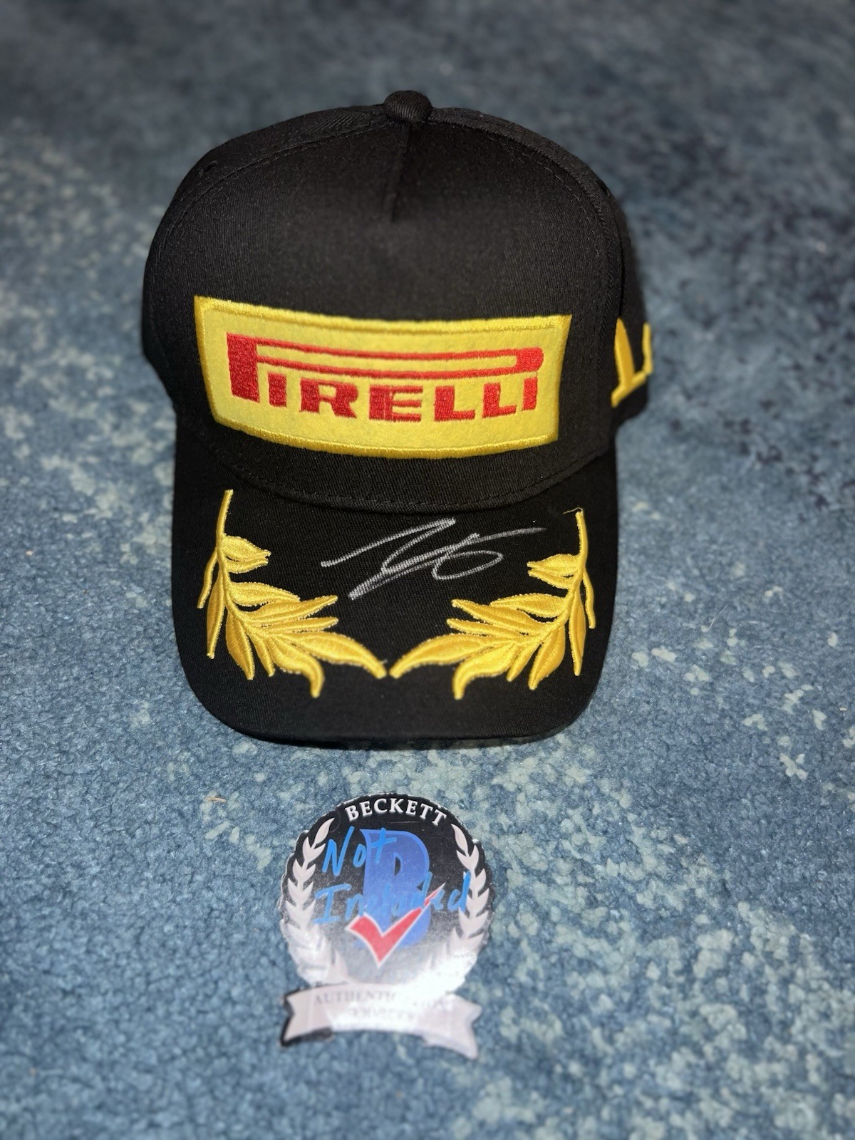 Isack Hadjar Signed Pirelli Podium Hat F1 Racing Bulls 2025 Rookie Beckett