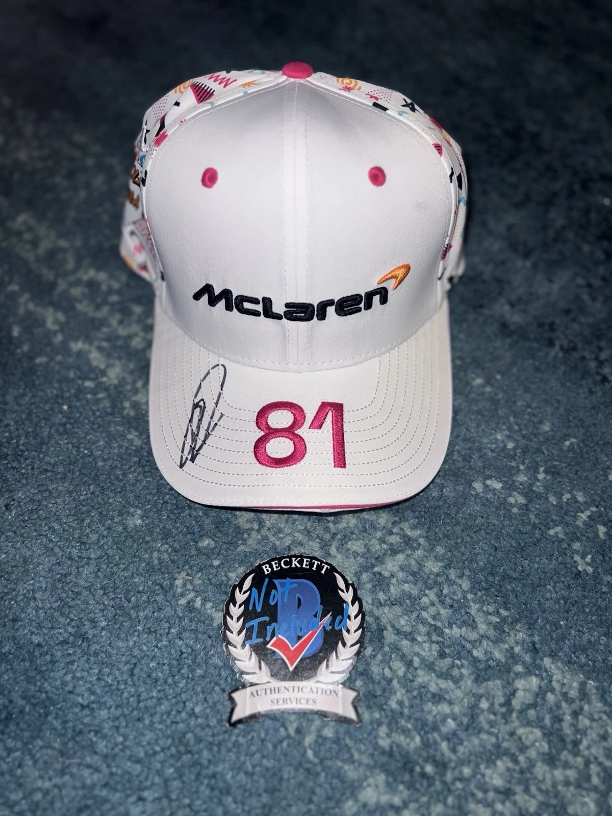 Oscar Piastri Signed Official McLaren 2025 Miami GP Hat Cap F1 Star Beckett
