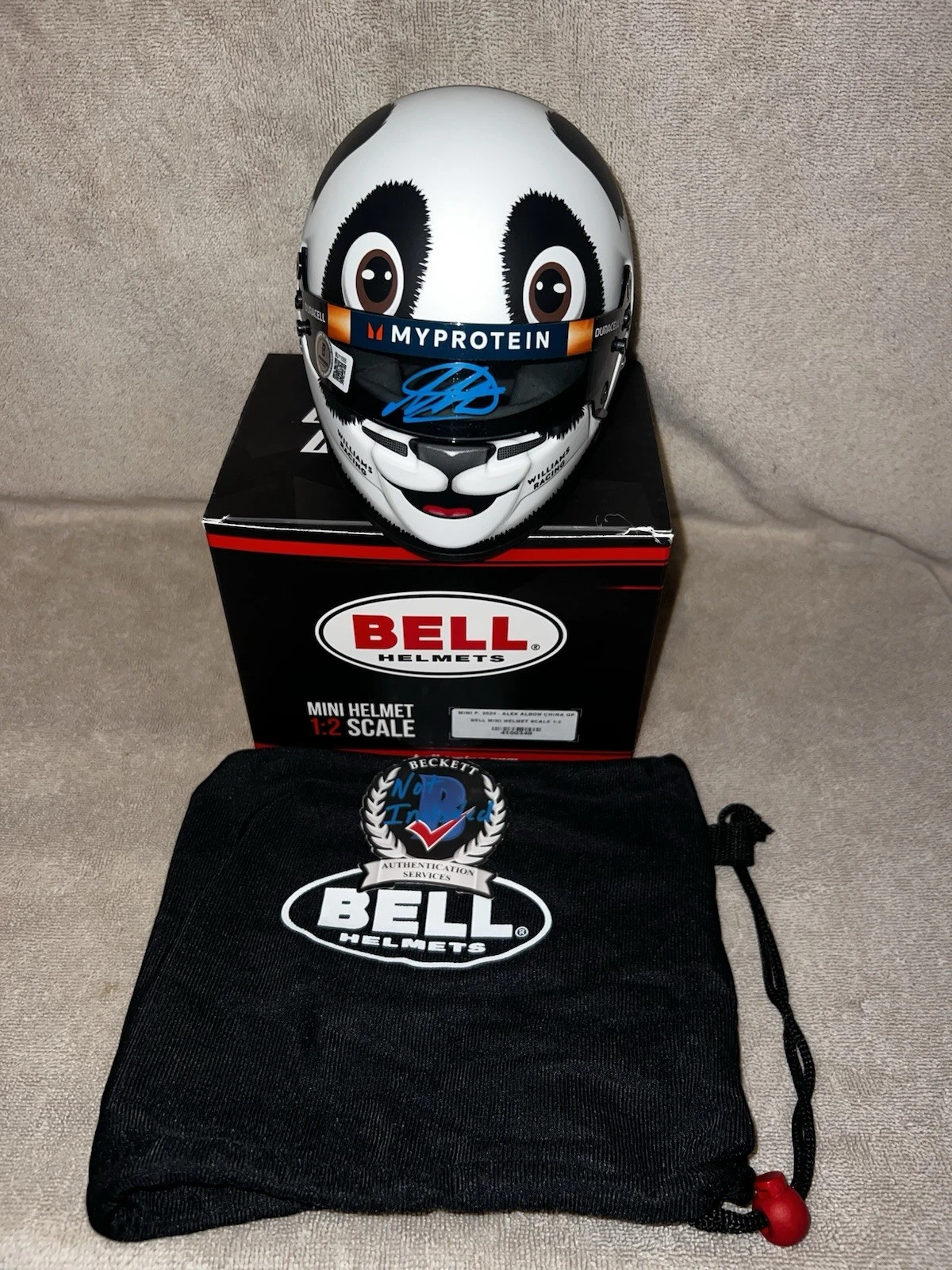 Alex Albon Signed Official 1:2 Mini Helmet 2024 China GP Williams Star Beckett