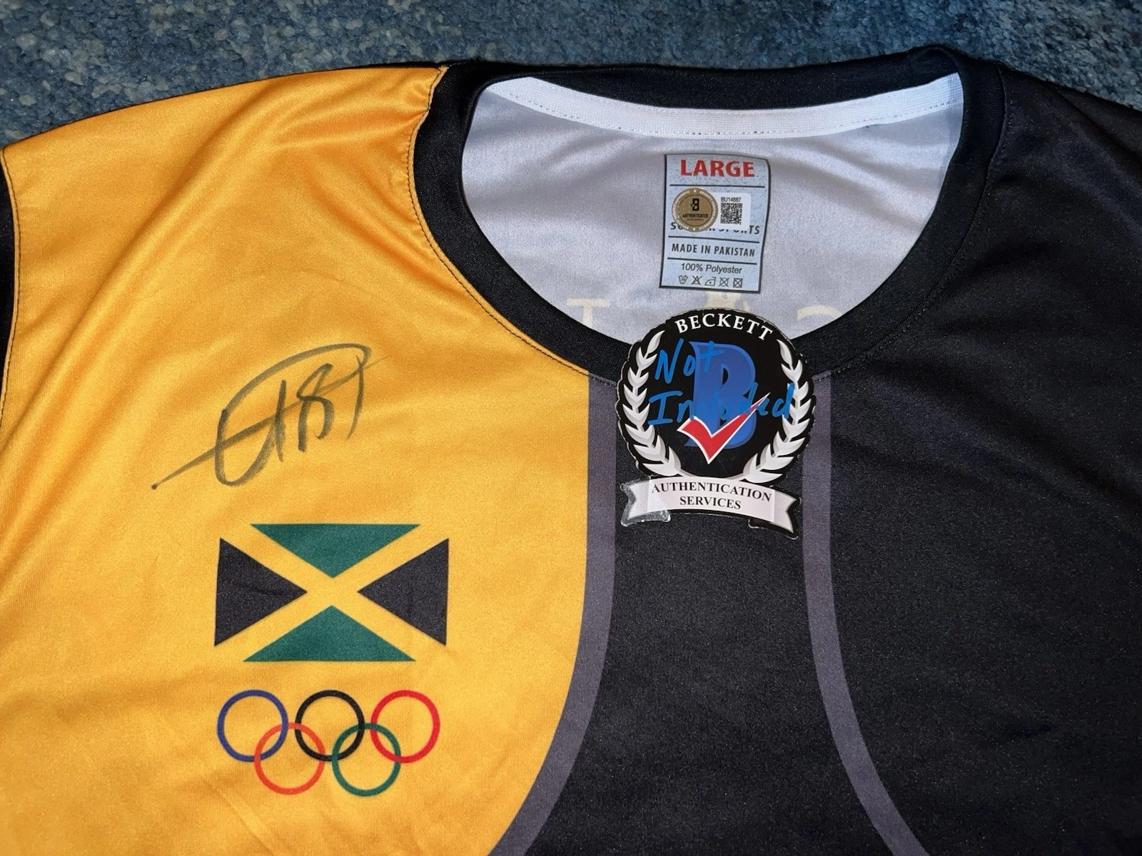 Usain Bolt Signed Puma Rio Olympics Jersey Jamaican Legend Superstar Beckett #2