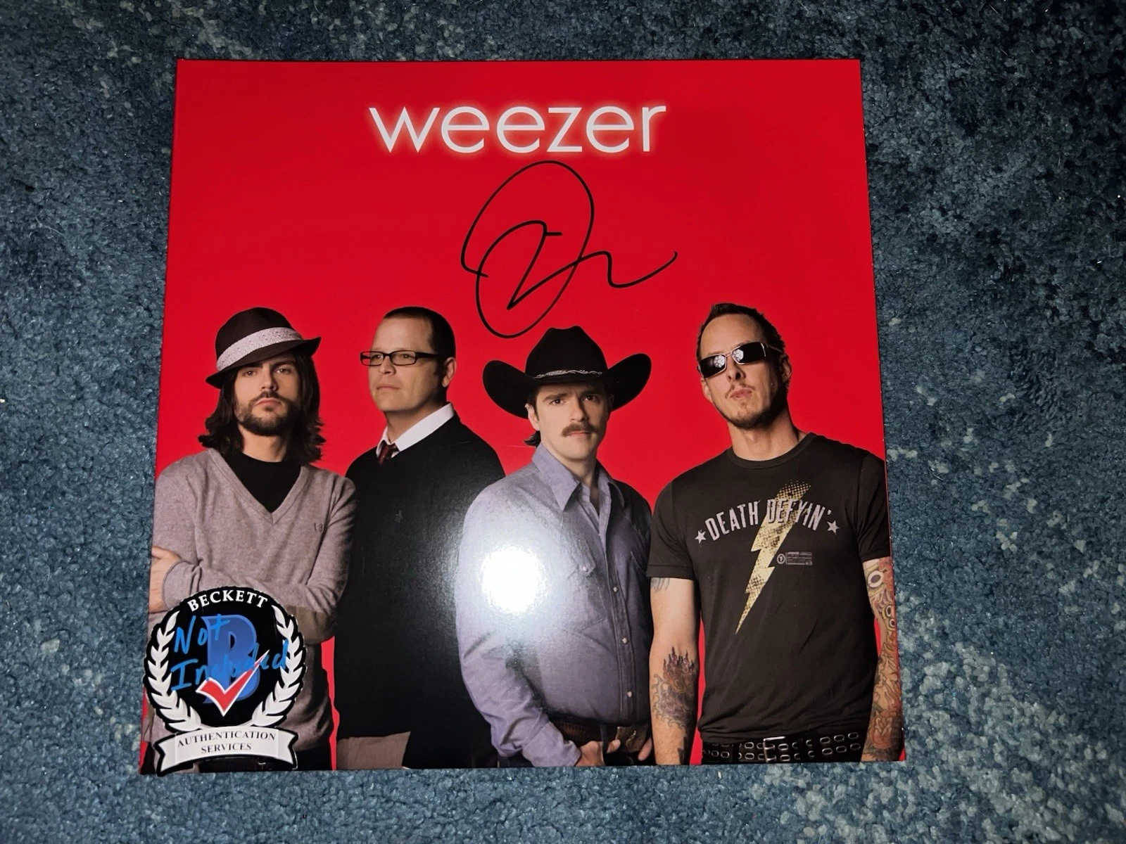 Rivers Cuomo Signed The Red Album Vinyl Weezer Lead Legend Beckett