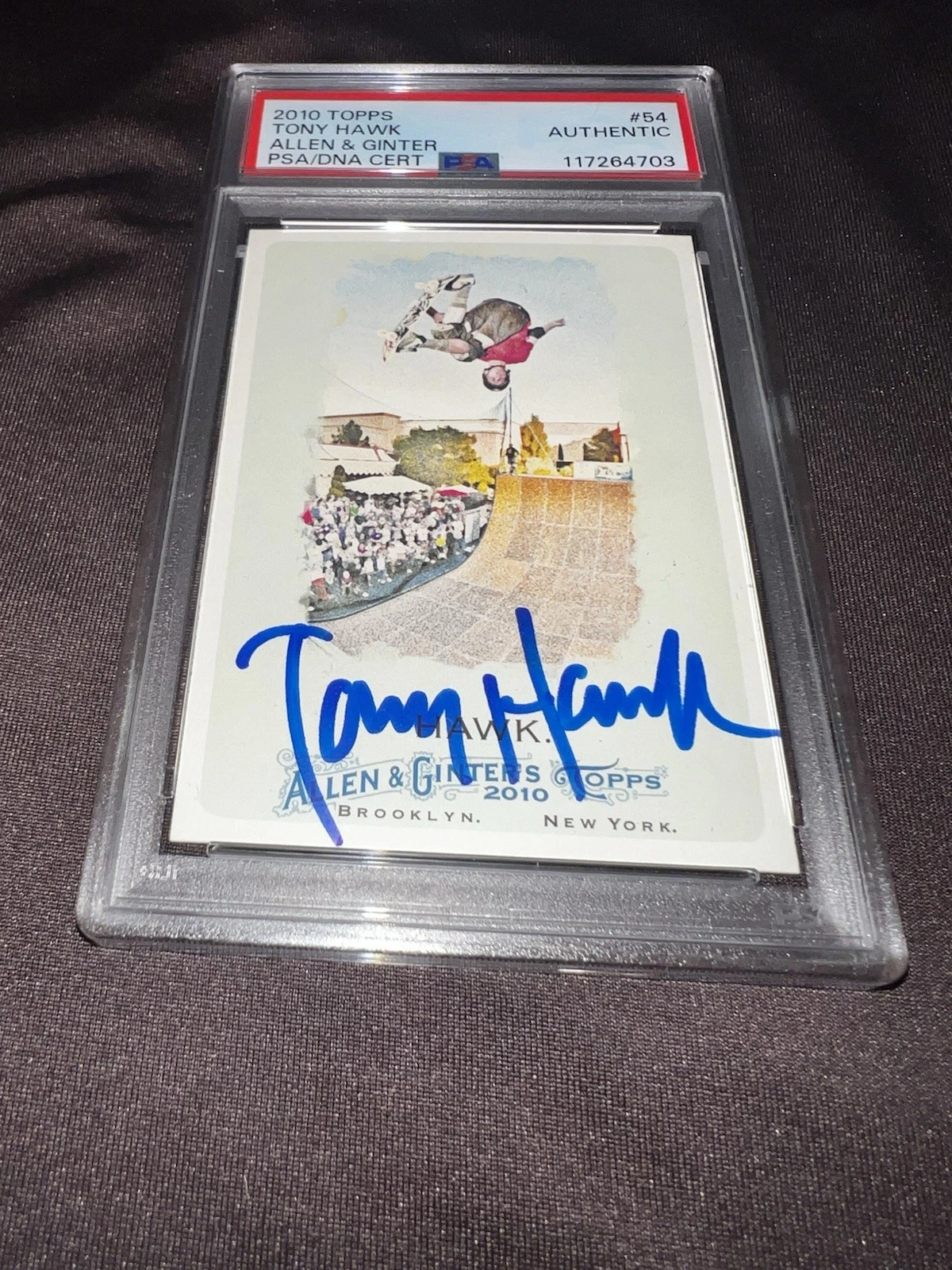 Tony Hawk Signed 2010 Allen & Ginter #54 Trading Card Skateboard Legend PSA/DNA