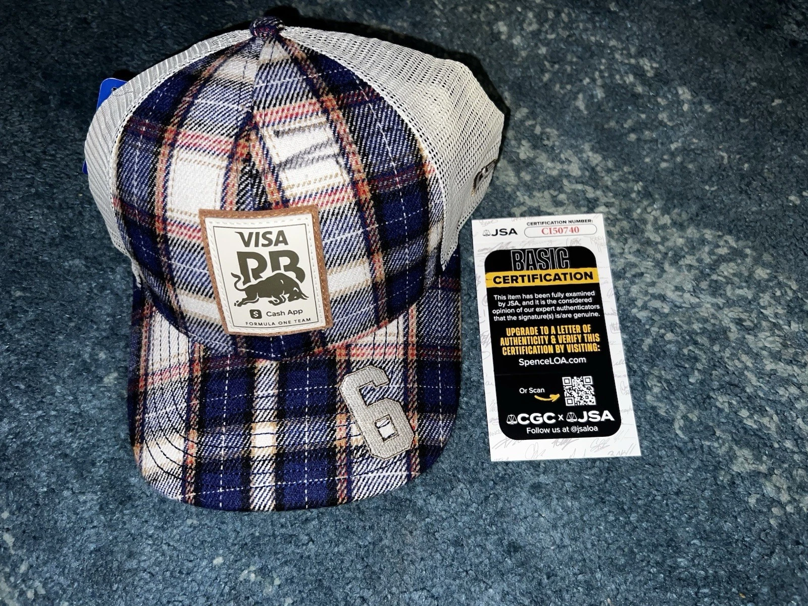 Isack Hadjar Signed 2025 Austin GP Formula 1 Racing Bulls Racing Hat JSA Auth