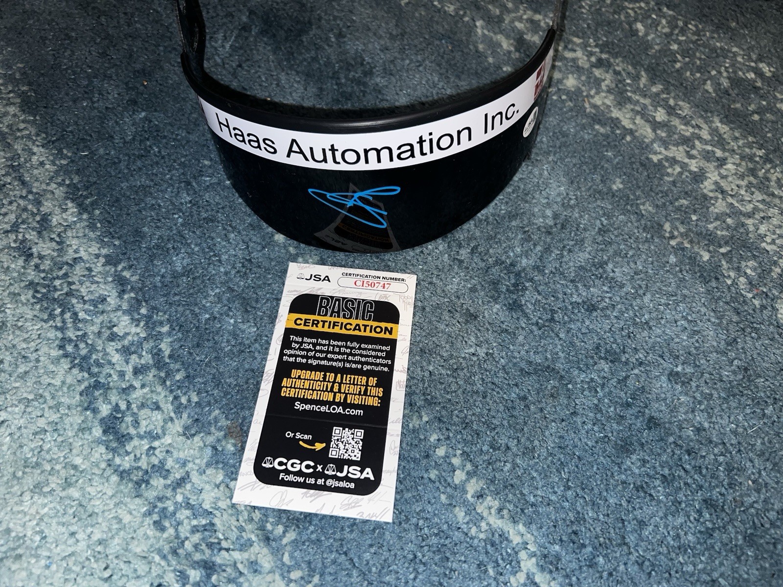 Ollie Oliver Bearman Signed 1:1 Full Size Helmet Visor Only Haas Rookie JSA