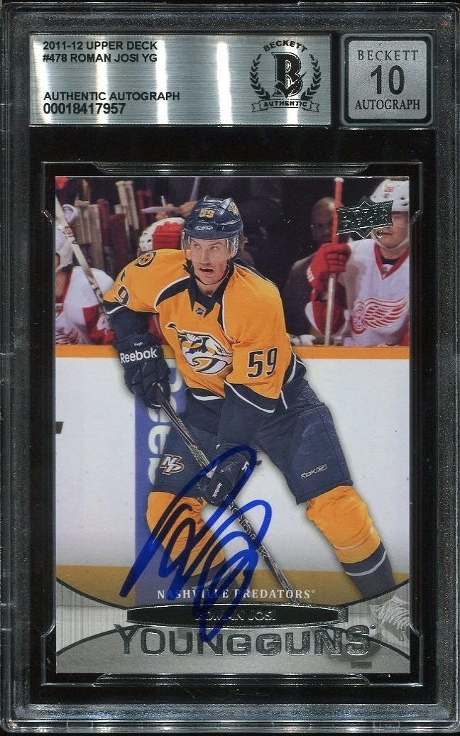 ROMAN JOSI signed auto 2011 UD YOUNG GUNS ROOKIE CARD RC YG BECKETT 10 (BAS)