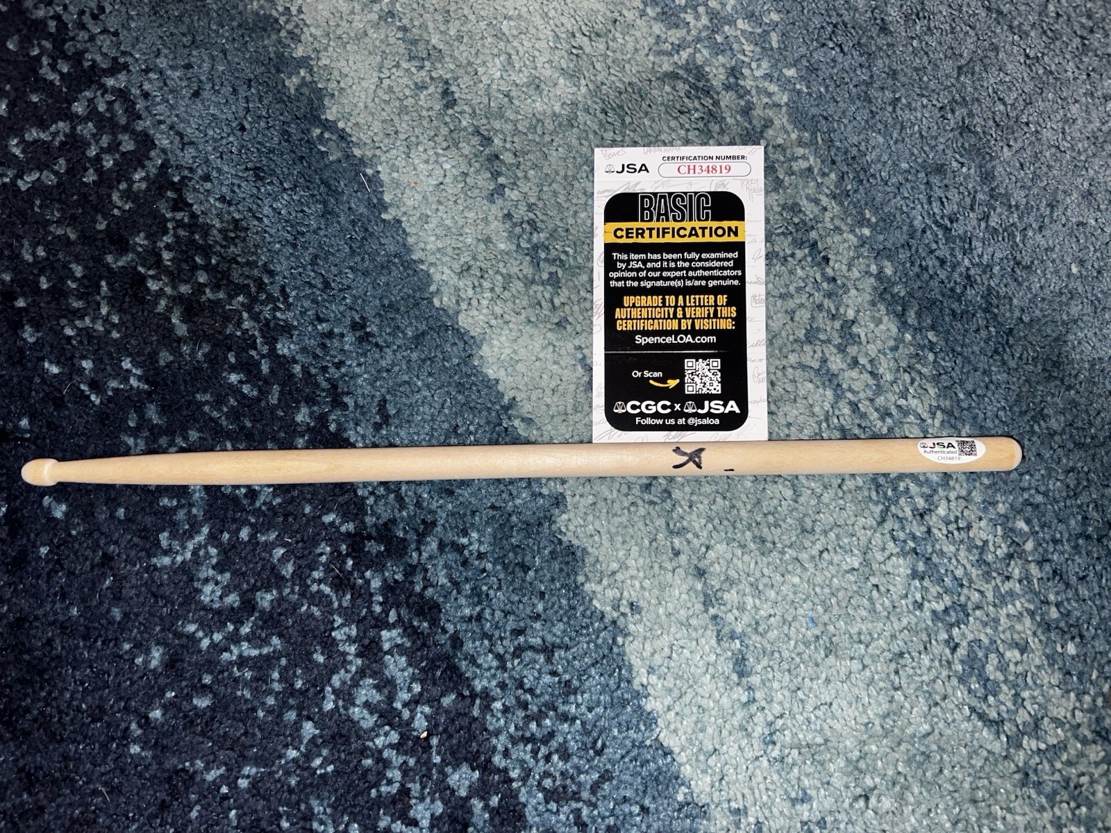 ANDY HURLEY SIGNED DRUMSTICK FALL OUT BOY DRUMMER LEGEND JSA AUTH #3 COLLECTIBLE MEMORABILIA