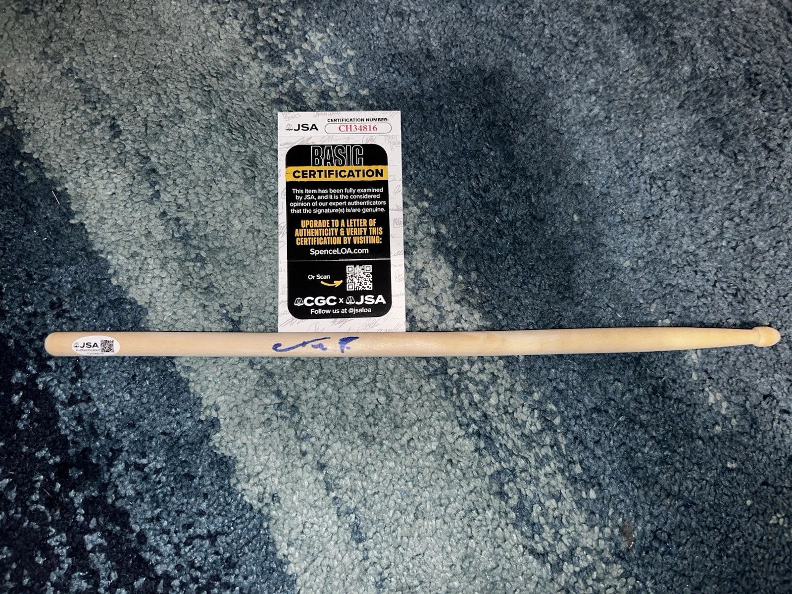 TONY PALERMO SIGNED DRUMSTICK PAPA ROACH DRUMMER LEGEND JSA AUTH #4 COLLECTIBLE MEMORABILIA