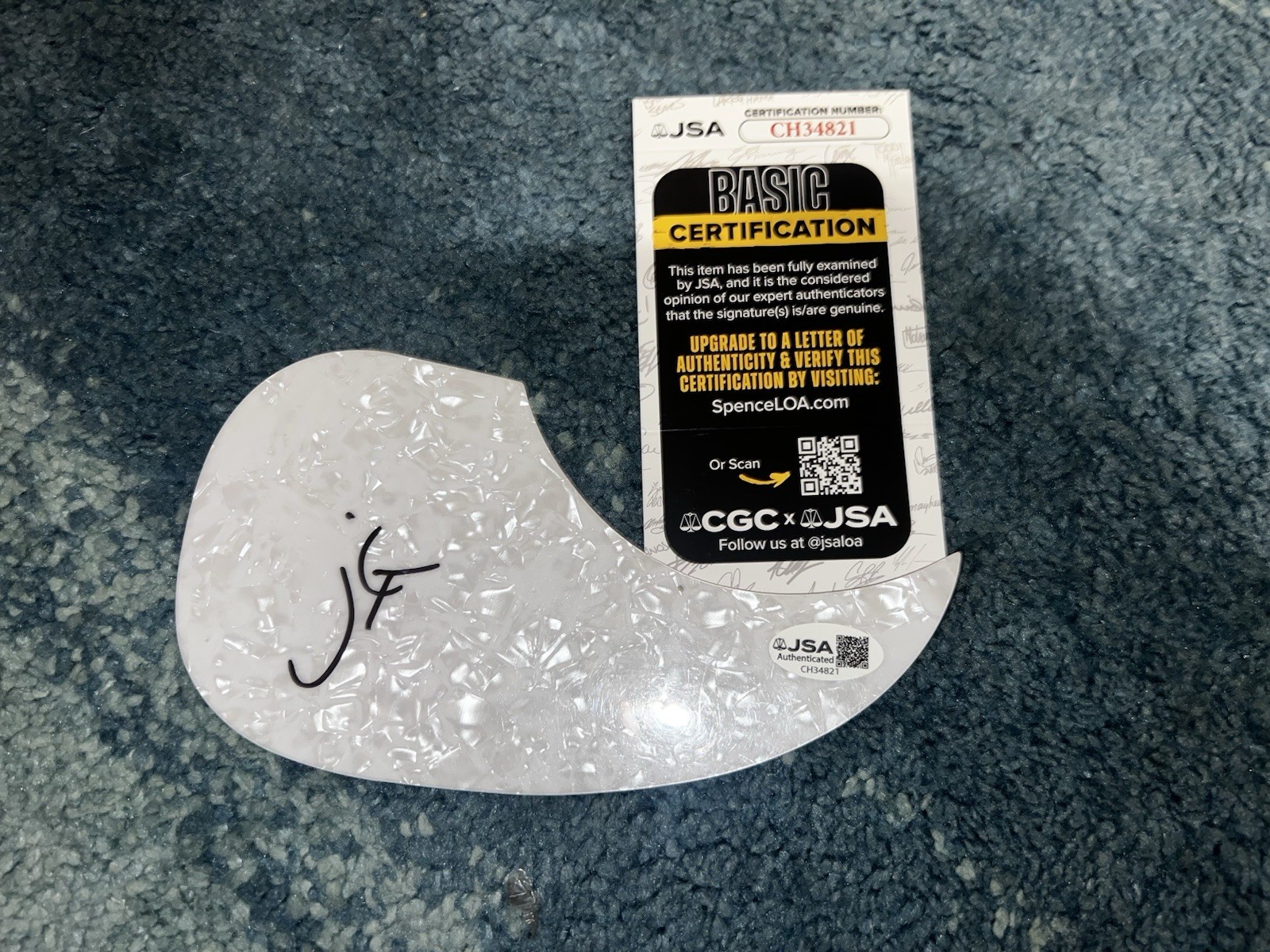 Jeremiah Fraites Signed Acoustic Pickguard The Lumineers Legend JSA Auth