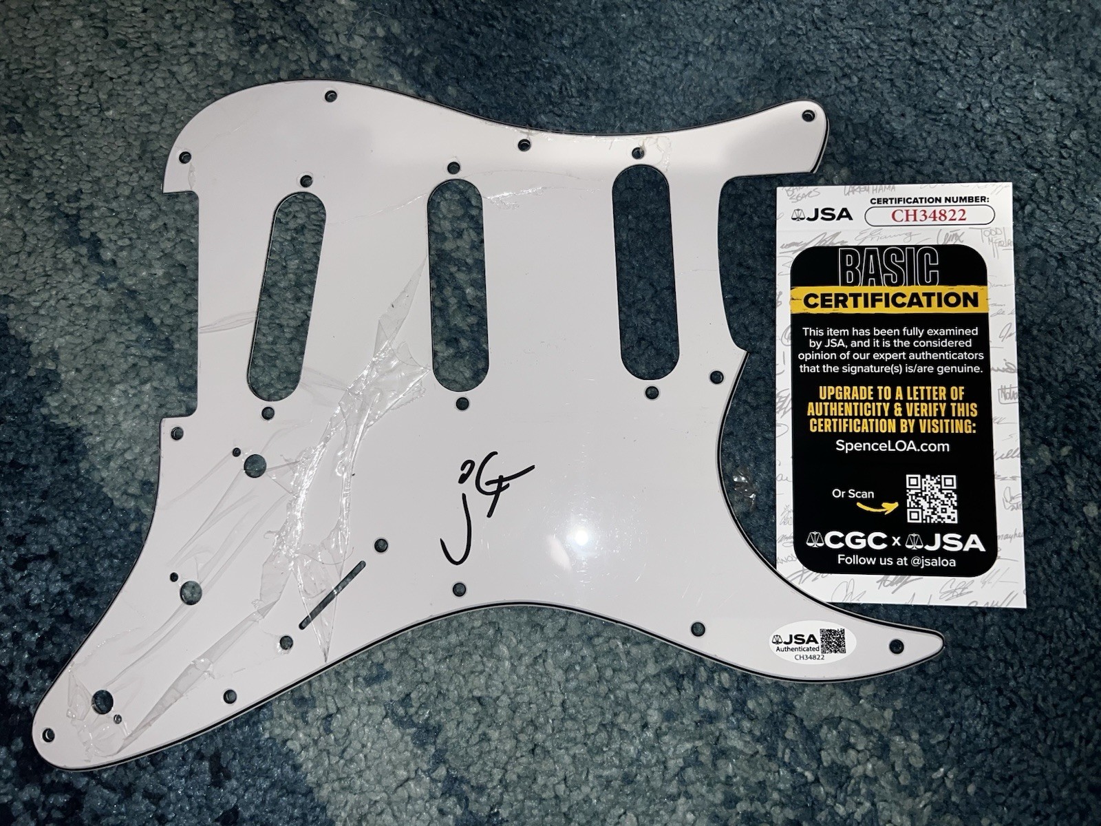 Jeremiah Fraites Signed Stratocaster Pickguard The Lumineers Legend JSA Auth