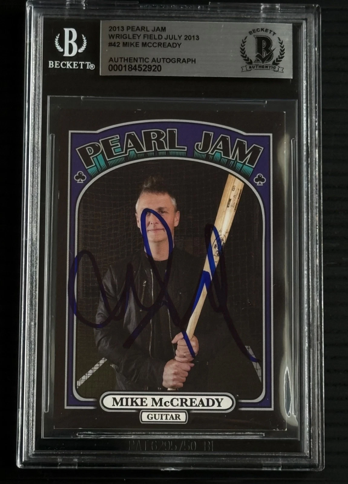 Mike McCready Pearl Jam SIGNED Autograph Auto Wrigley Card 2013 Beckett BAS