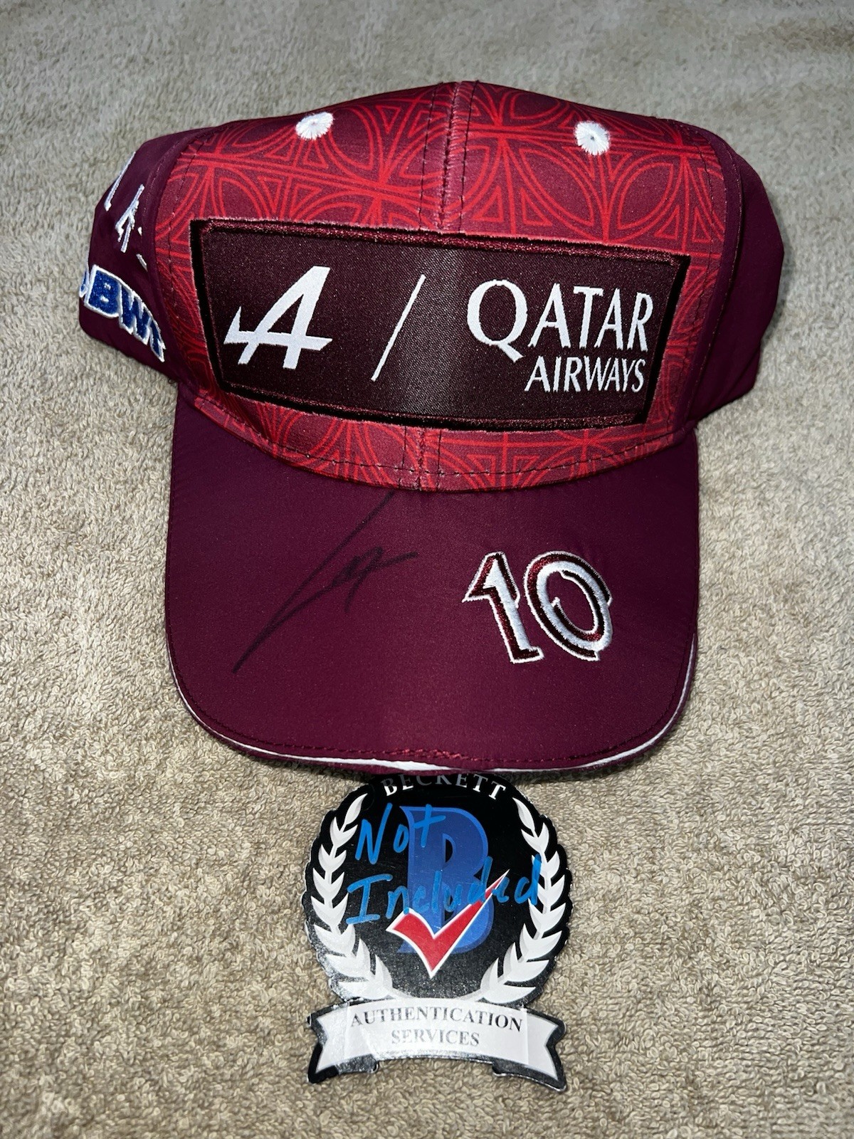 Pierre Gasly Signed Alpine Racing Hat #10 F1 Superstar Qatar Beckett