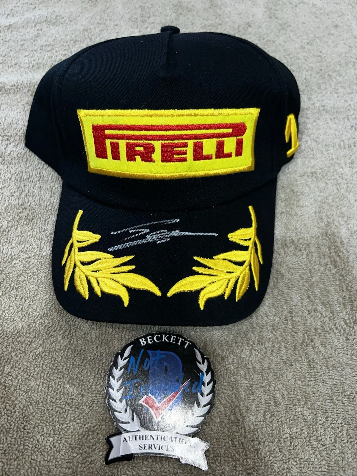 Paul Aron Signed Pirelli Podium Hat F1 Alpine Future Superstar Beckett