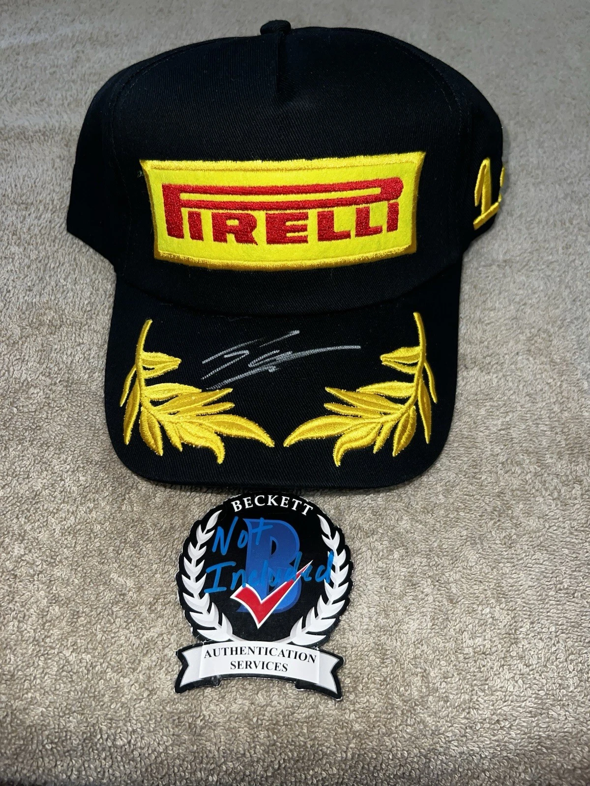 Paul Aron Signed Pirelli Podium Hat F1 Alpine Future Superstar Beckett #2