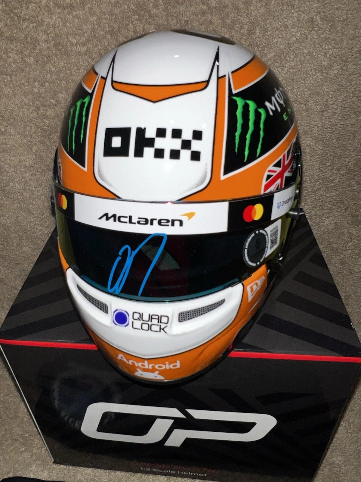 Oscar Piastri Signed Official 2025 Monaco GP Mini Helmet 1:2 McLaren Beckett