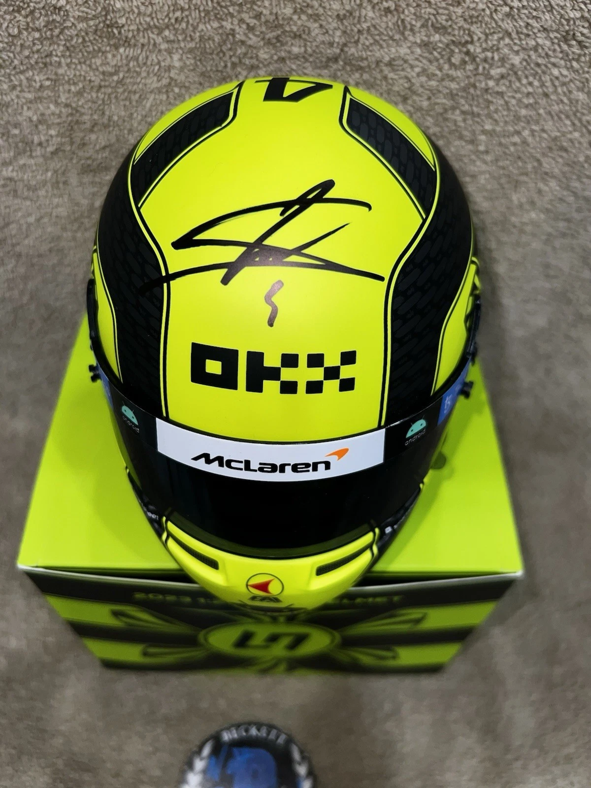 Lando Norris Signed Official 2023 Season Mini Helmet 1:2 McLaren Champ Beckett