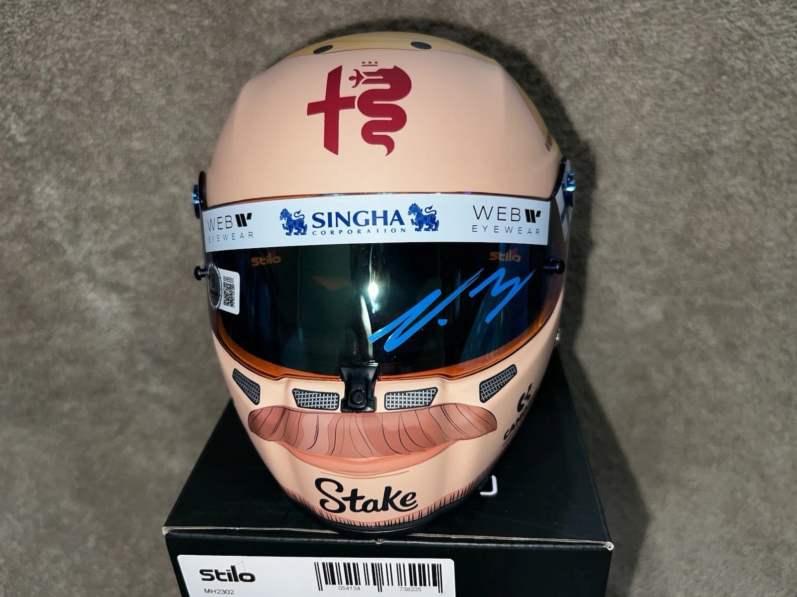 Valtteri Bottas Signed Official 1:2 Mini Helmet 2023 Bahrain Stake Beckett #2