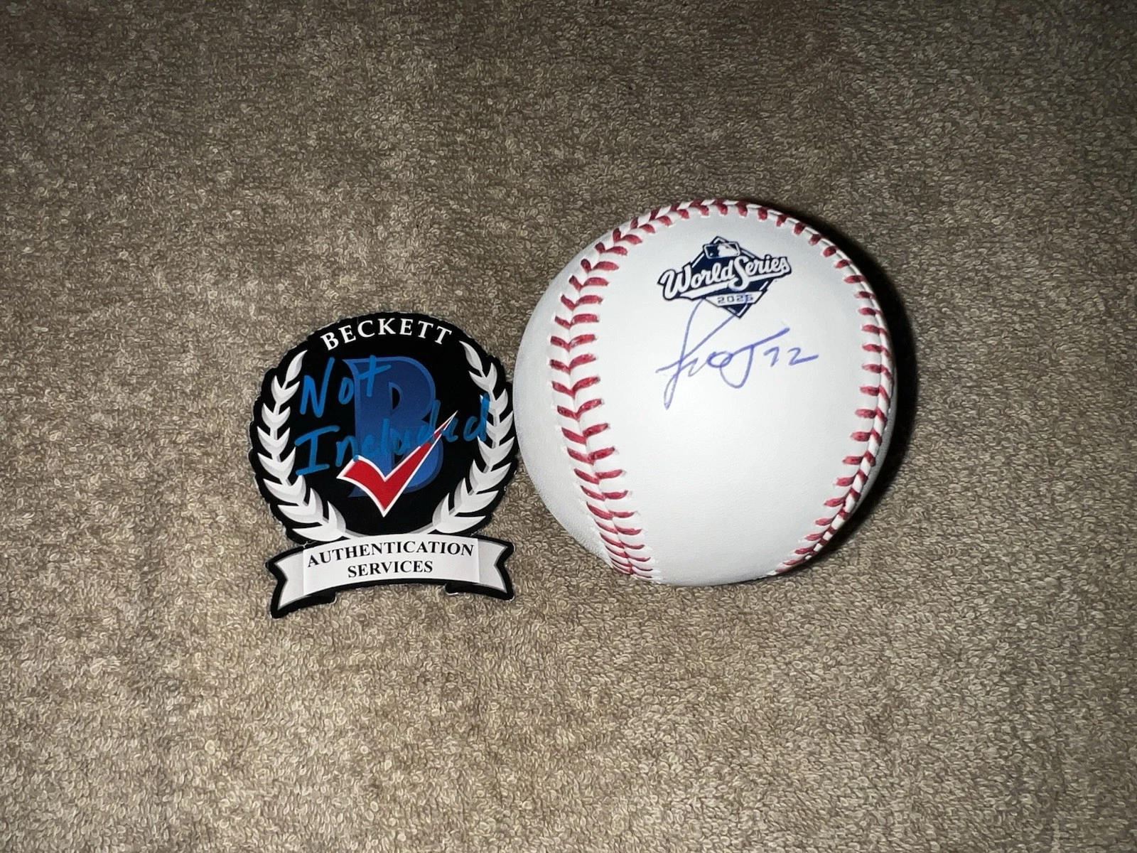 Miguel Rojas Signed Official 2025 World Series Baseball LA Dodgers Beckett