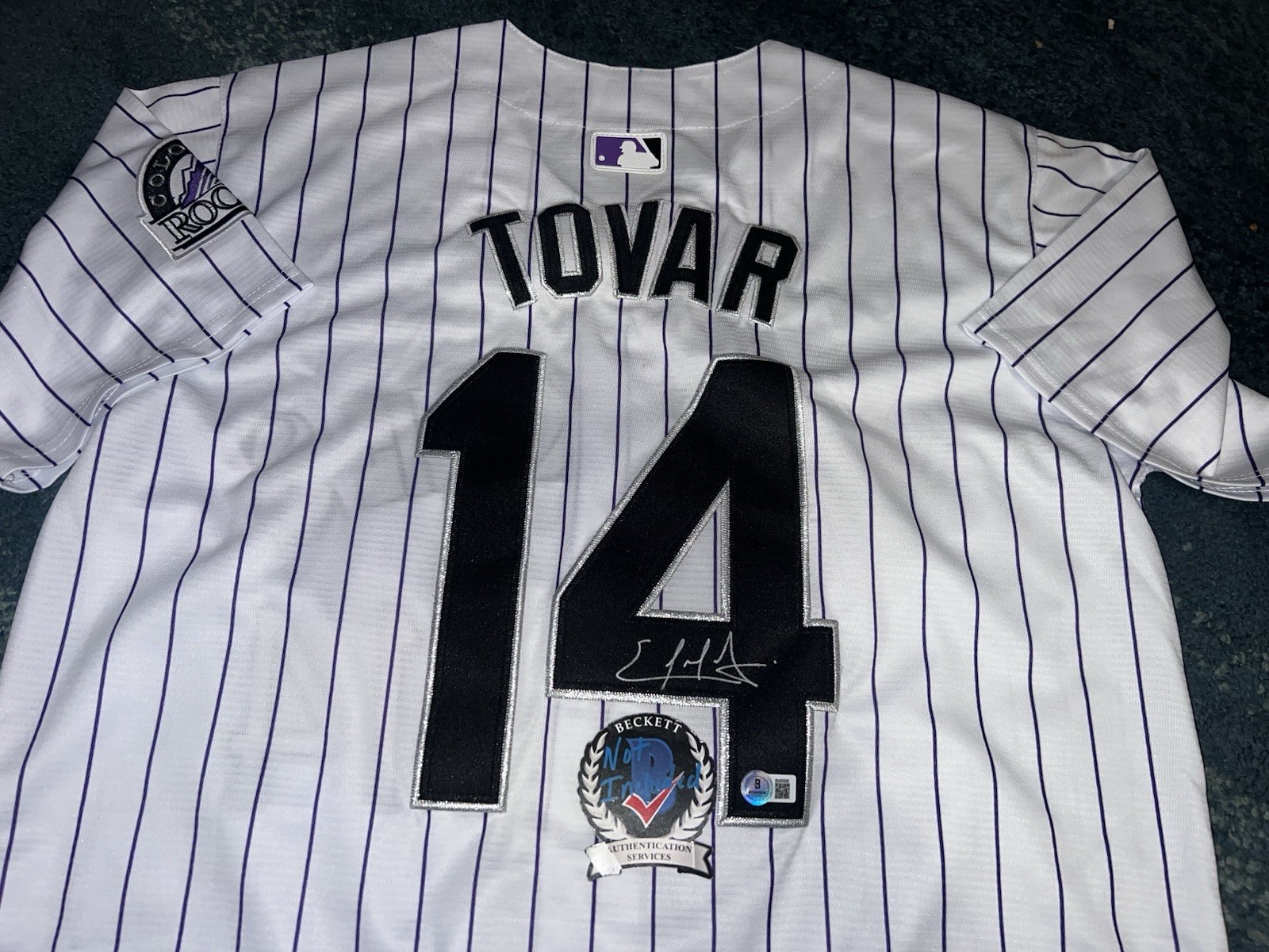 Ezequiel Tovar Signed Colorado Rockies Jersey All Star Gold Glove Legend Beckett