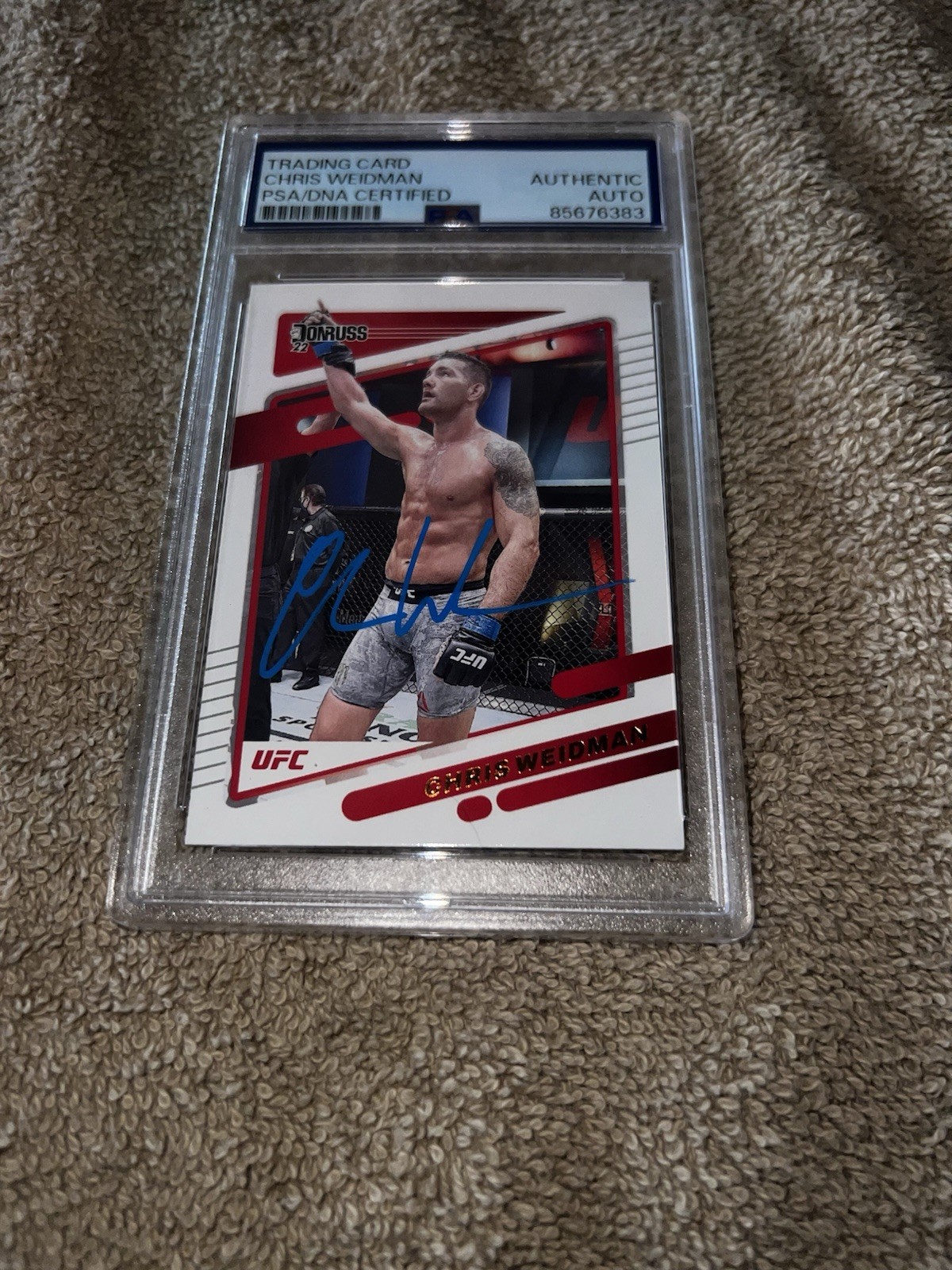 Chris Weidman Signed Panini Donruss 2022 Trading Card Champ PSA/DNA