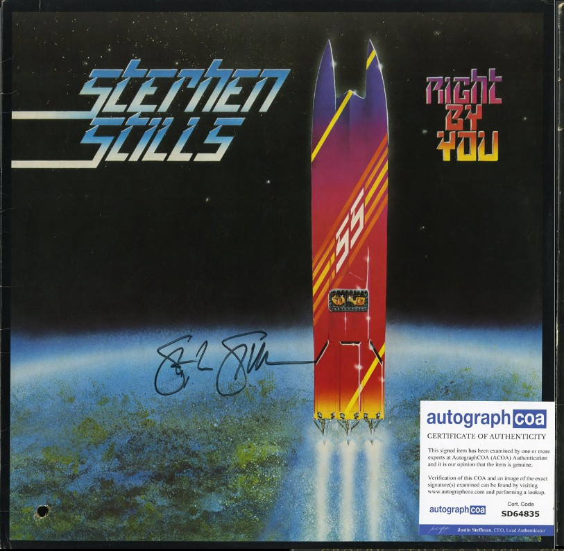 Stephen Stills Right By You vinyl record SIGNED CSN CSNY ACOA