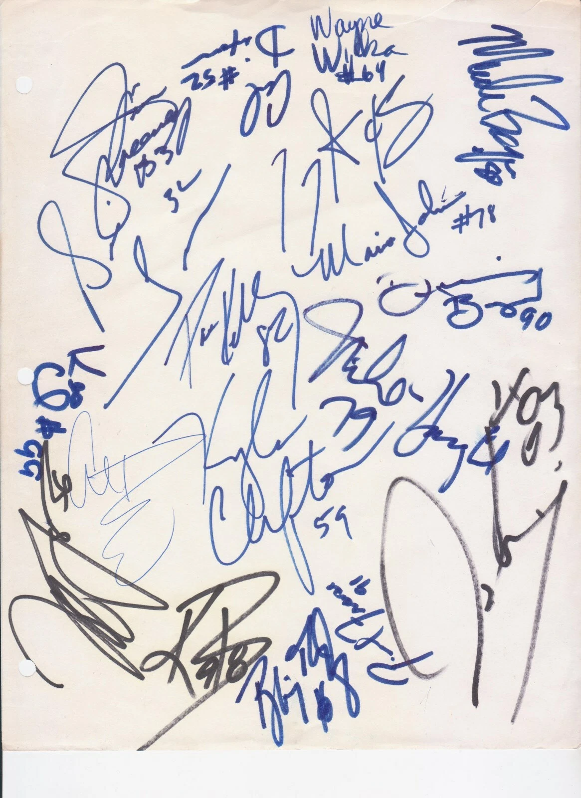 NY Jets Team SIGNED Dennis Byrd Al Toon Lageman Nagle Blair Thomas Mitchell 90's