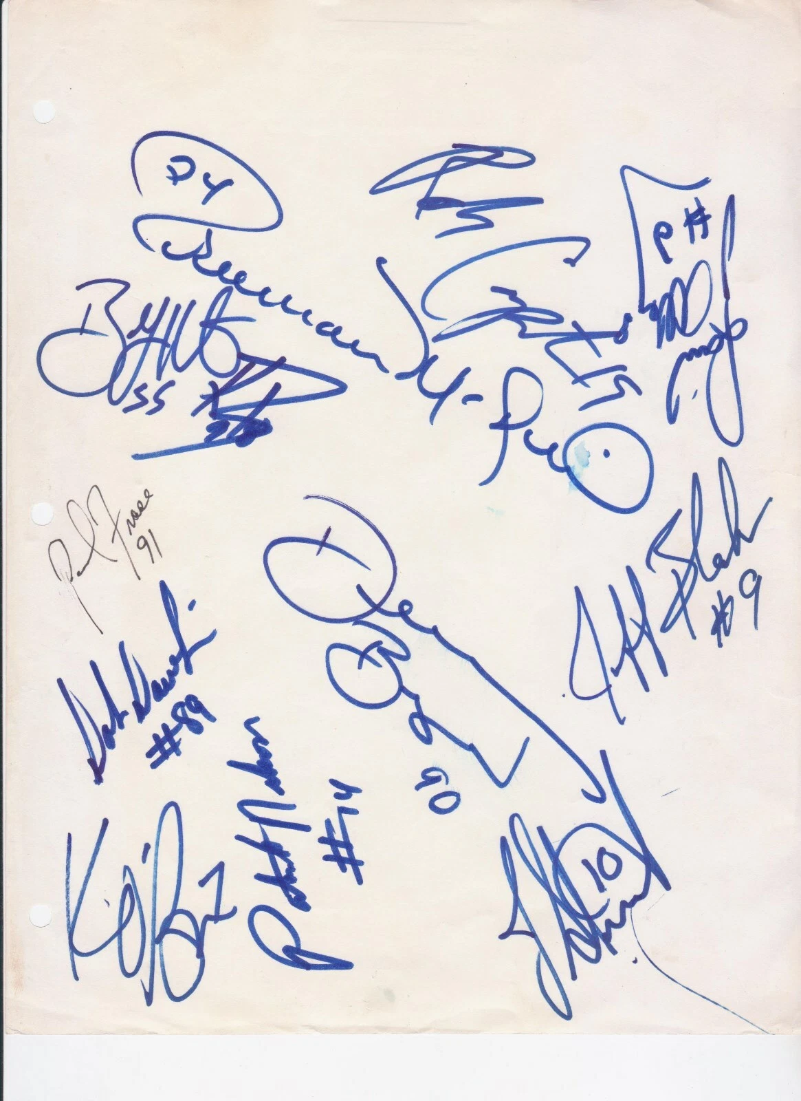 NY Jets Team SIGNED Dennis Byrd Freeman McNeil Carpenter Ken O'Brien Blake+ 90's