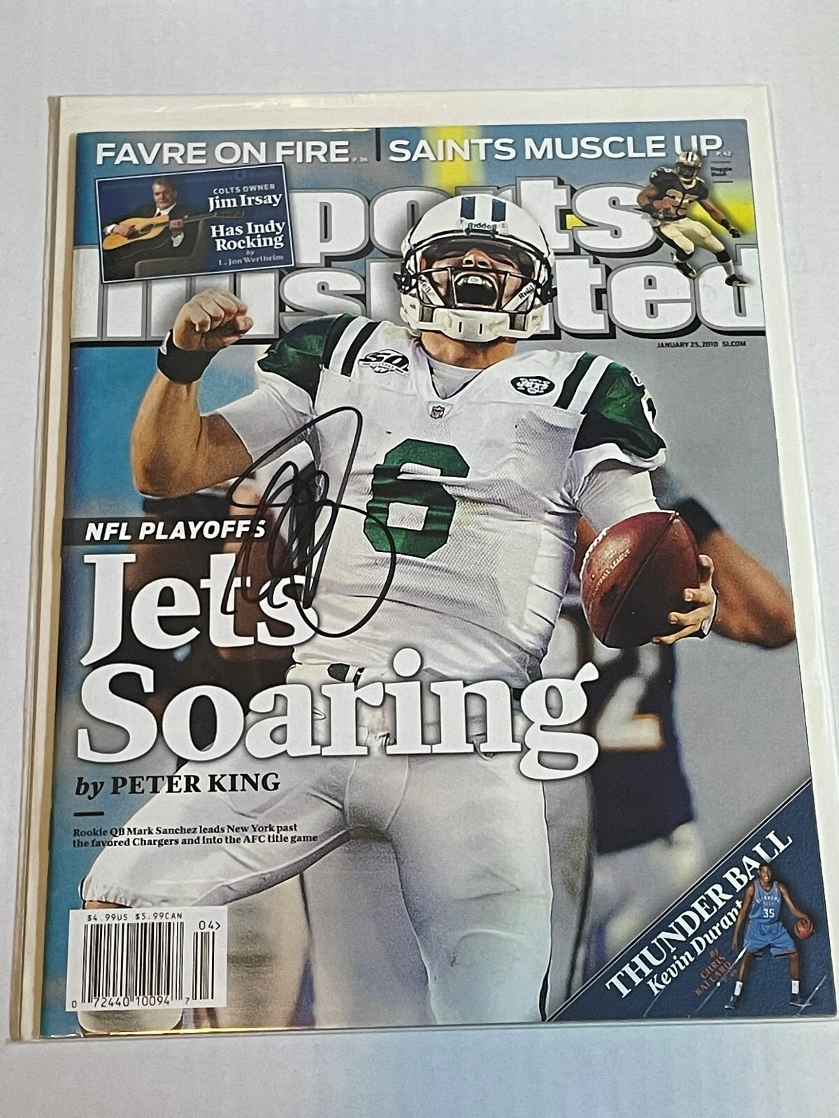 Mark Sanchez SIGNED Sports Illustrated NY Jets No Label Proof - K9 COA