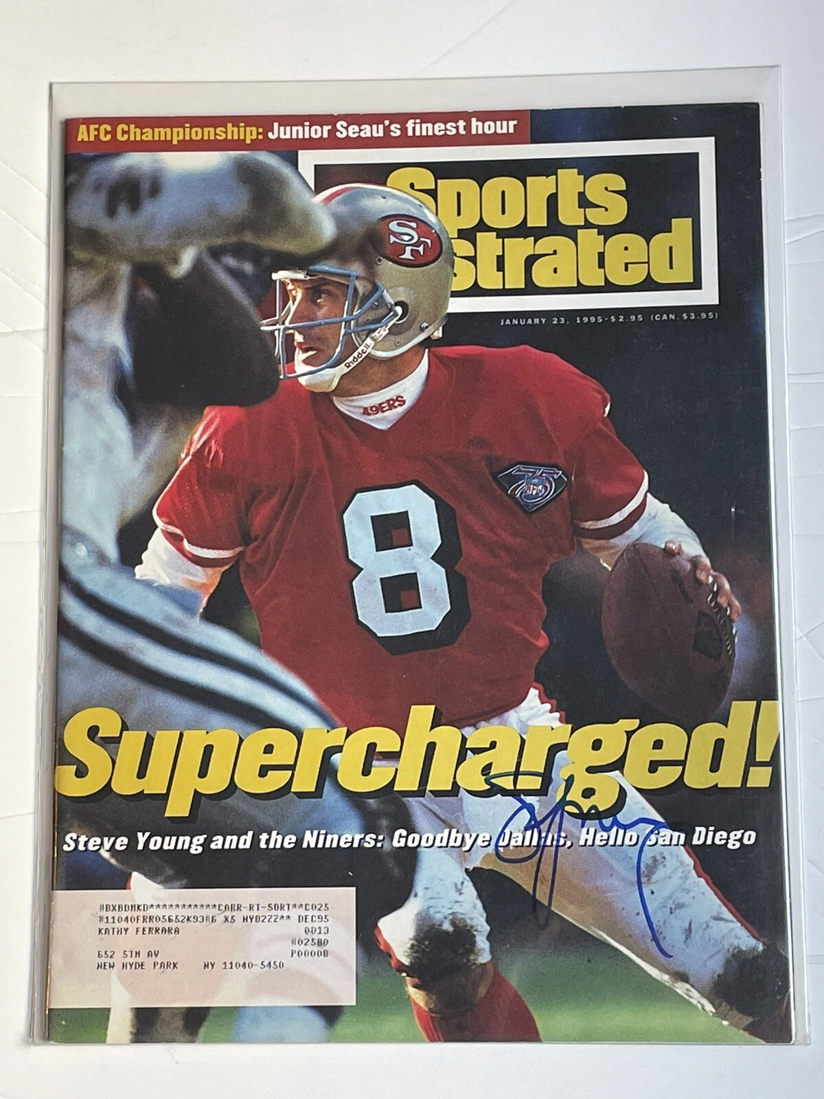 Steve Young SIGNED Sports Illustrated SI San Francisco 49ers w PROOF - K9 COA