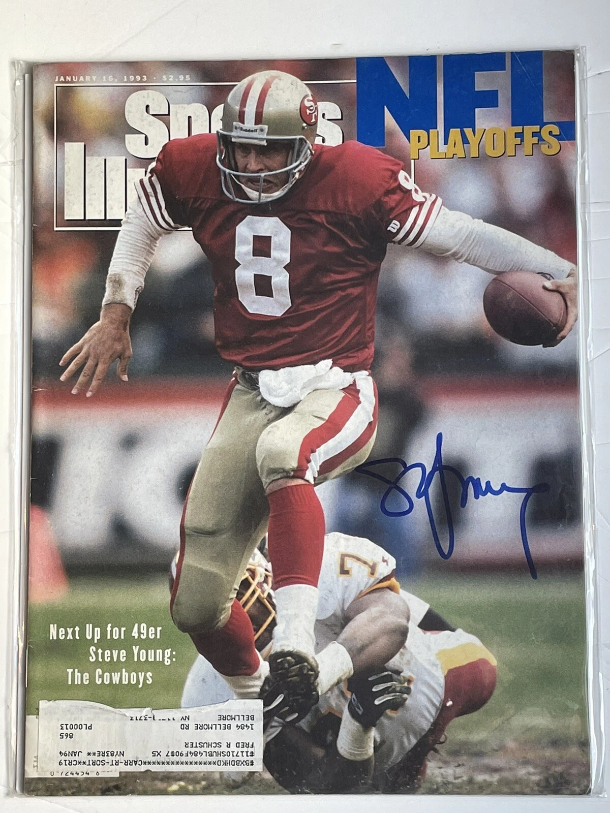 Steve Young SIGNED Sports Illustrated SI San Francisco 49ers w PROOF - K9 COA