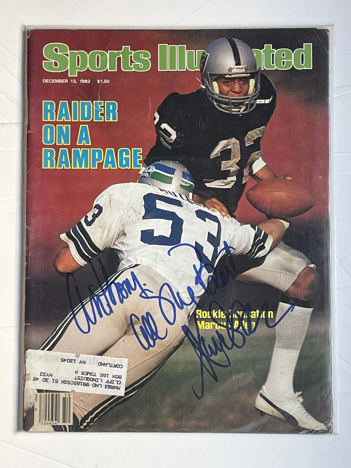 Marcus Allen SIGNED Sports Illustrated SI Oakland Raiders Hall Of Fame  - K9 COA