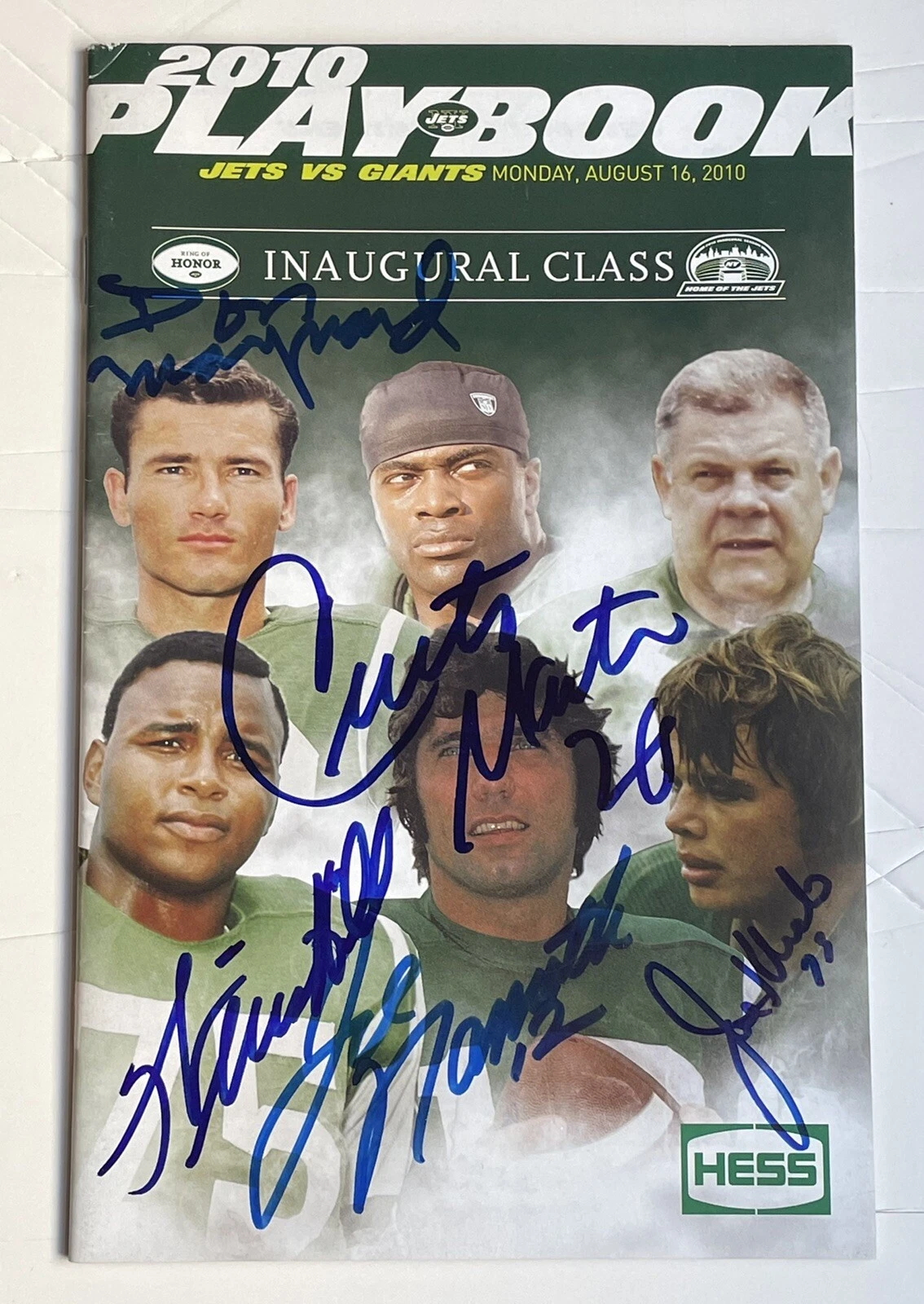 Joe Namath Winston Hill Don Maynard Curtis Martin Joe Klecko Signed Jets HOF COA