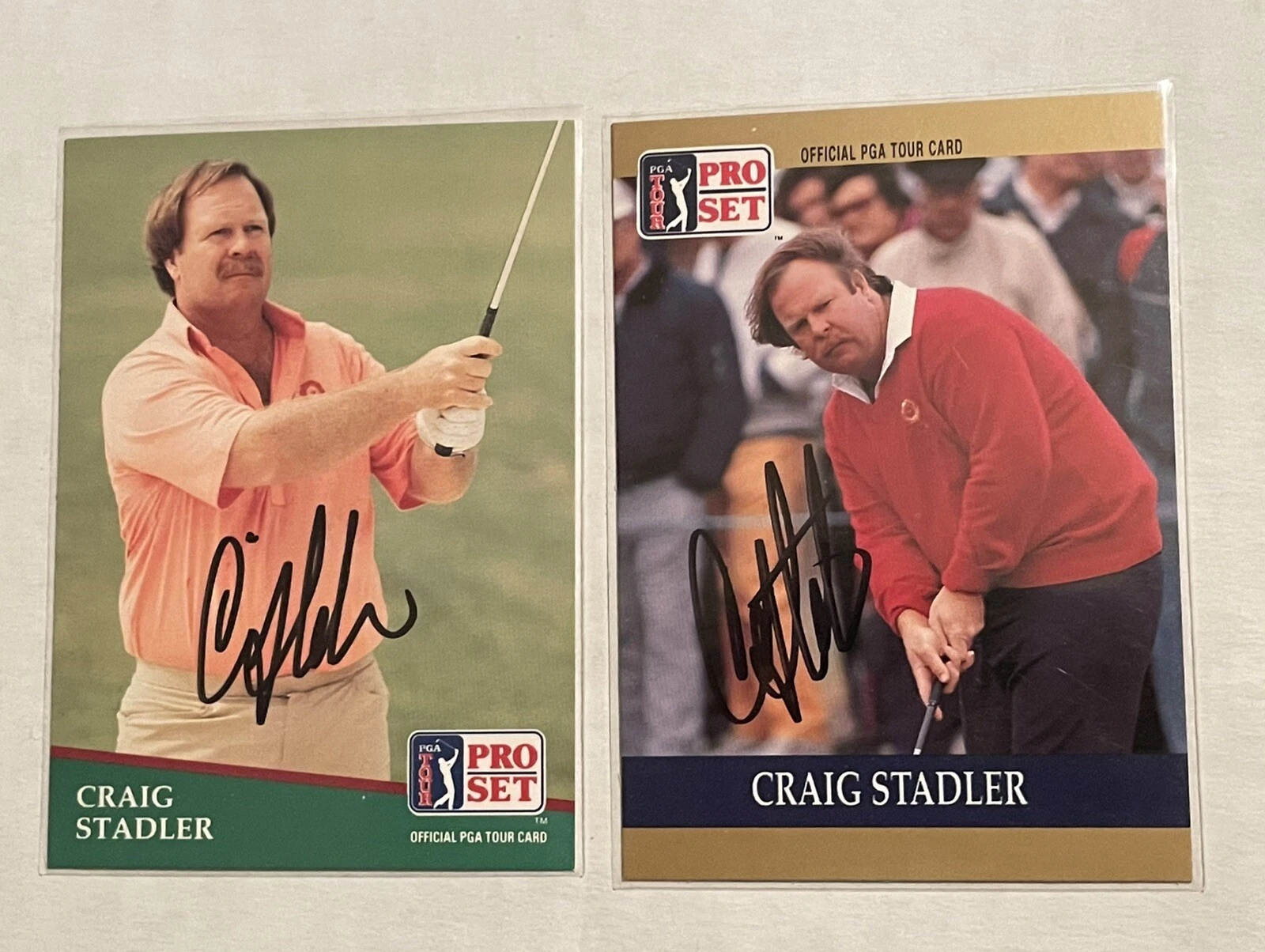 Craig Stadler 2x SIGNED PGA Golf Legend SIGNED Autographed card 1990 -91 Pro Set