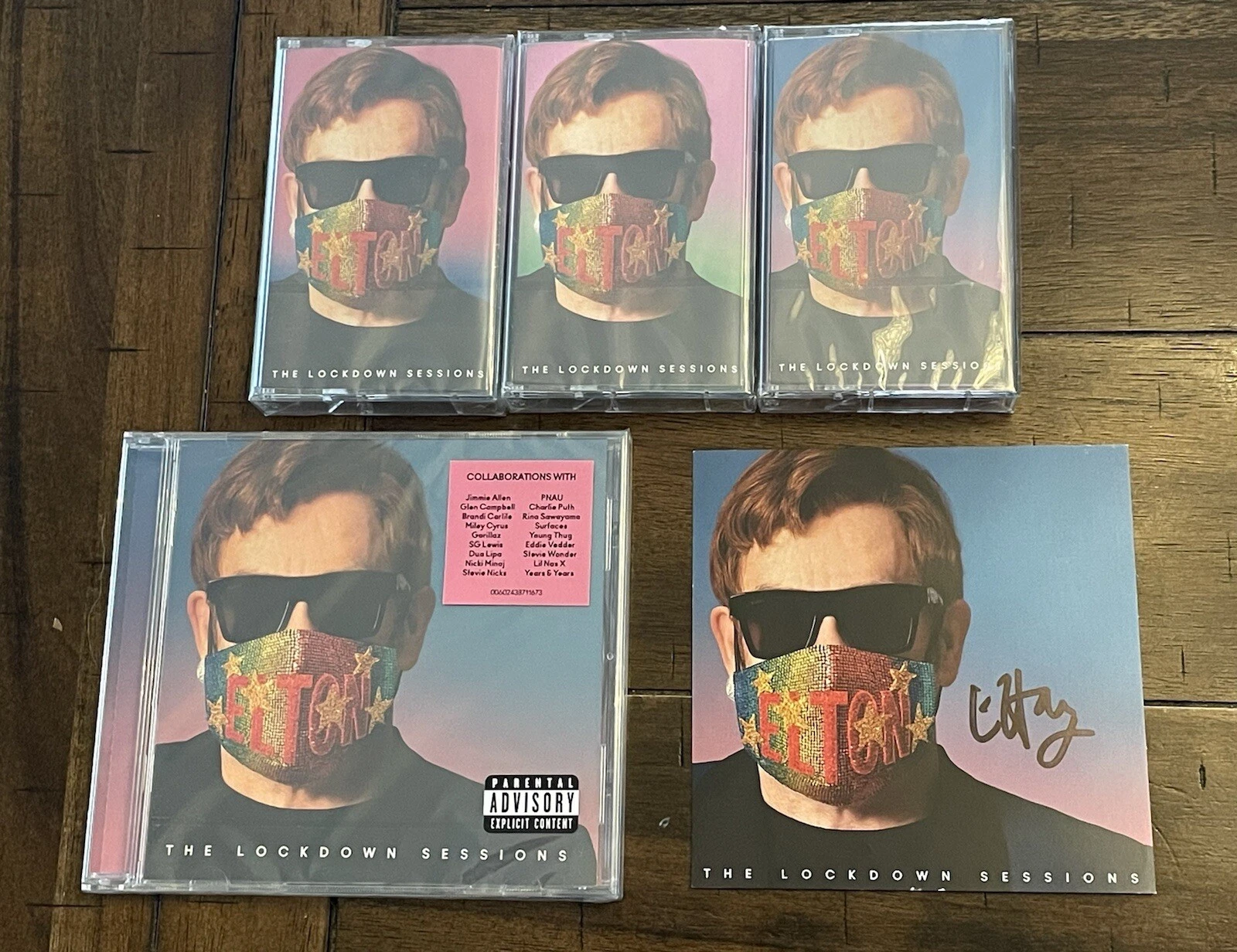 Elton John The Lockdown Sessions CD 3 Cassettes + Hand SIGNED Art Card Autograph