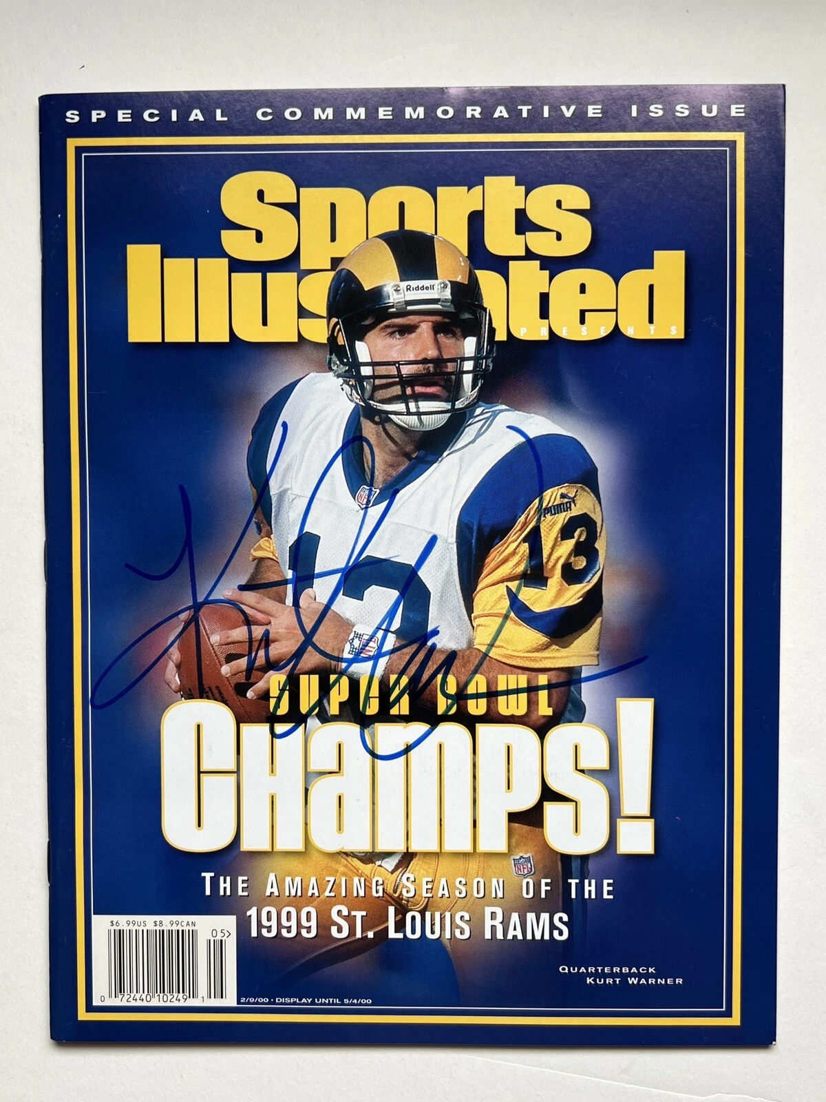 Kurt Warner SIGNED Auto 1999 Sports Illustrated SI St. Louis Rams Commemorative